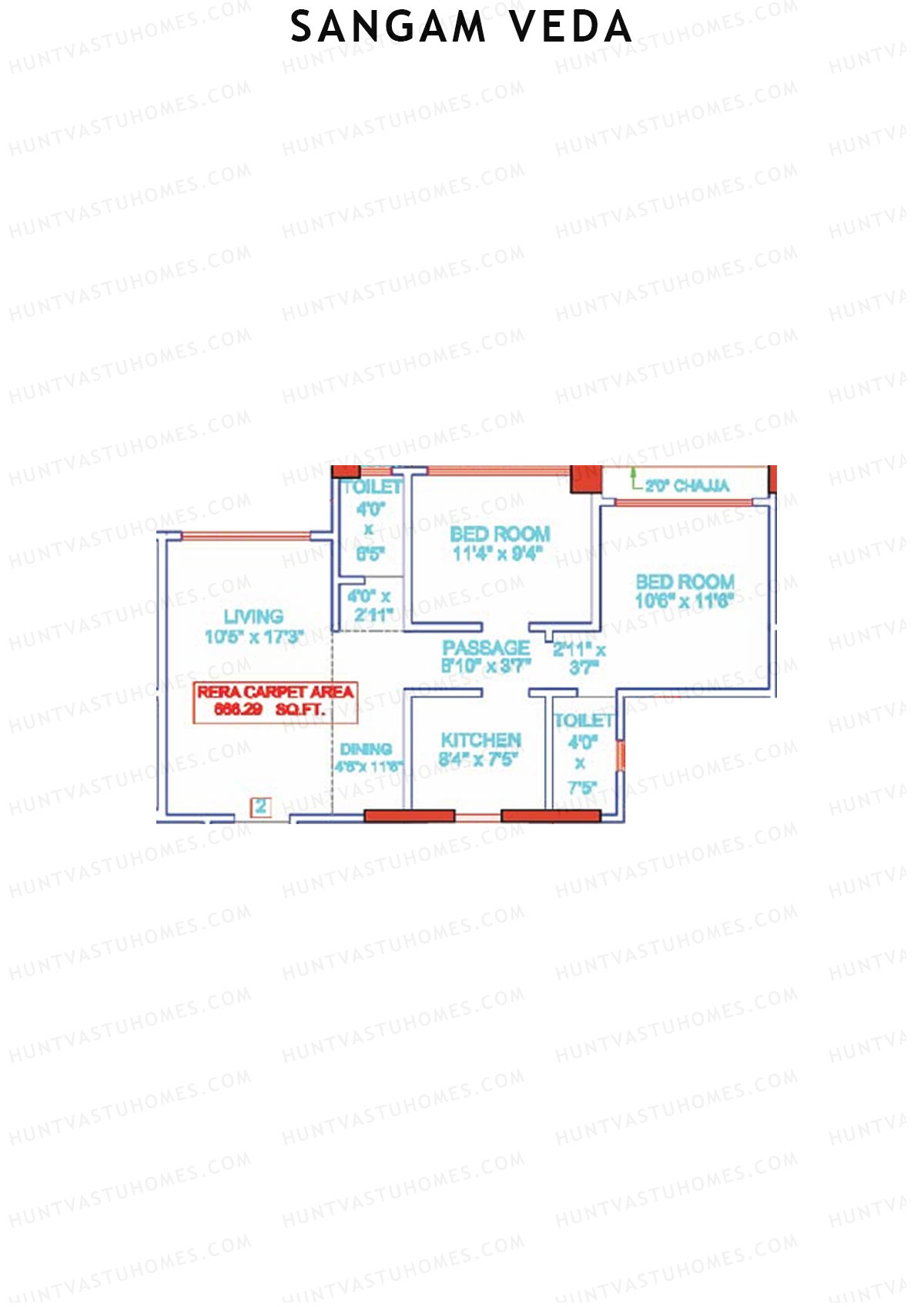 Sangam Veda Wing B Unit 2 Floor Plan