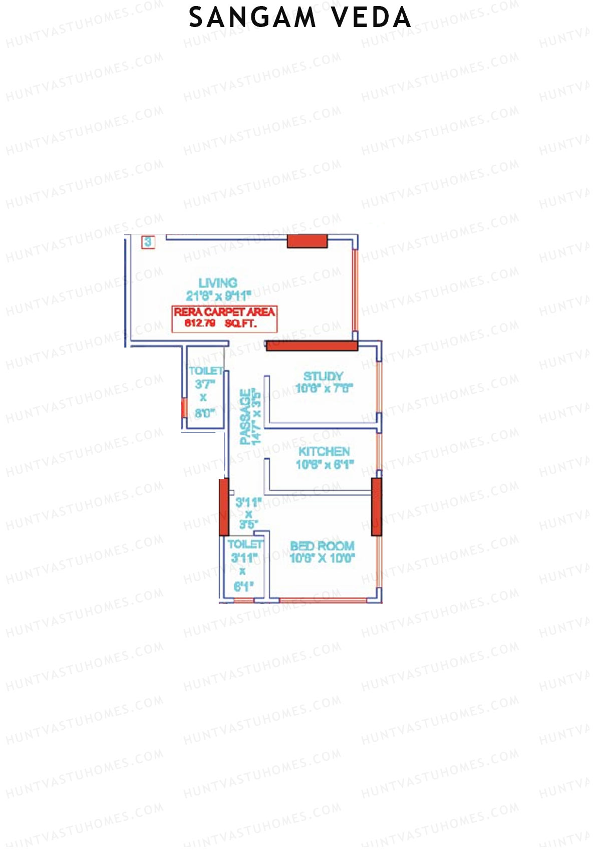 Sangam Veda Wing B Unit 3 Floor Plan