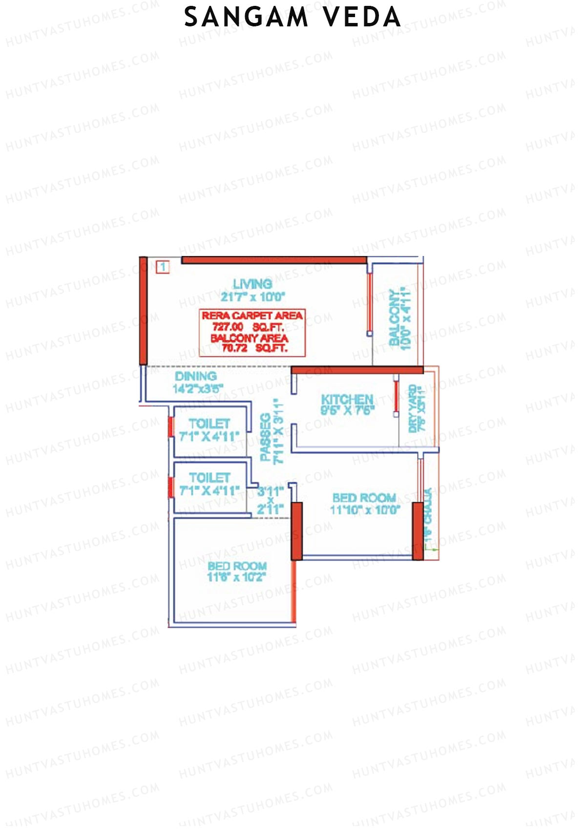 Sangam Veda Wing C Unit 1 Floor Plan