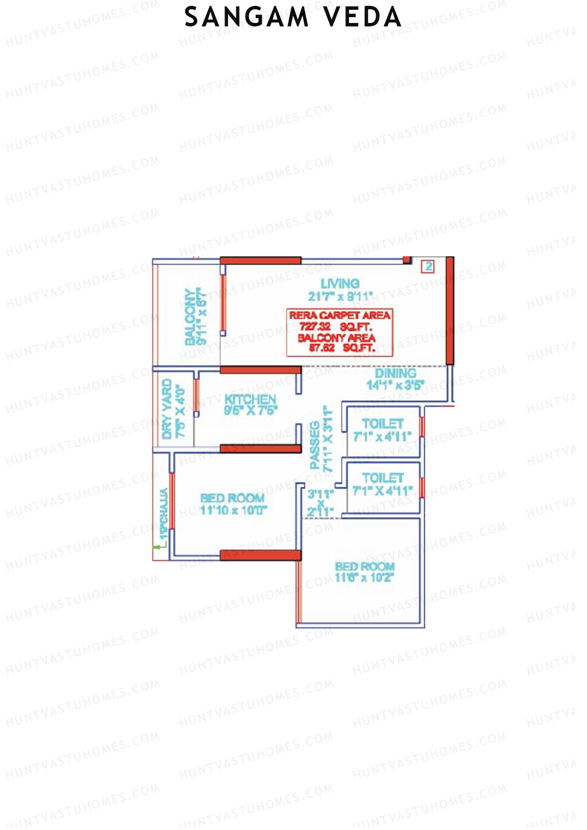 Sangam Veda Wing C Unit 2 Floor Plan