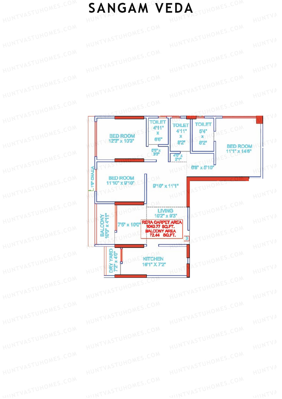 Sangam Veda Wing C Unit 3 Floor Plan