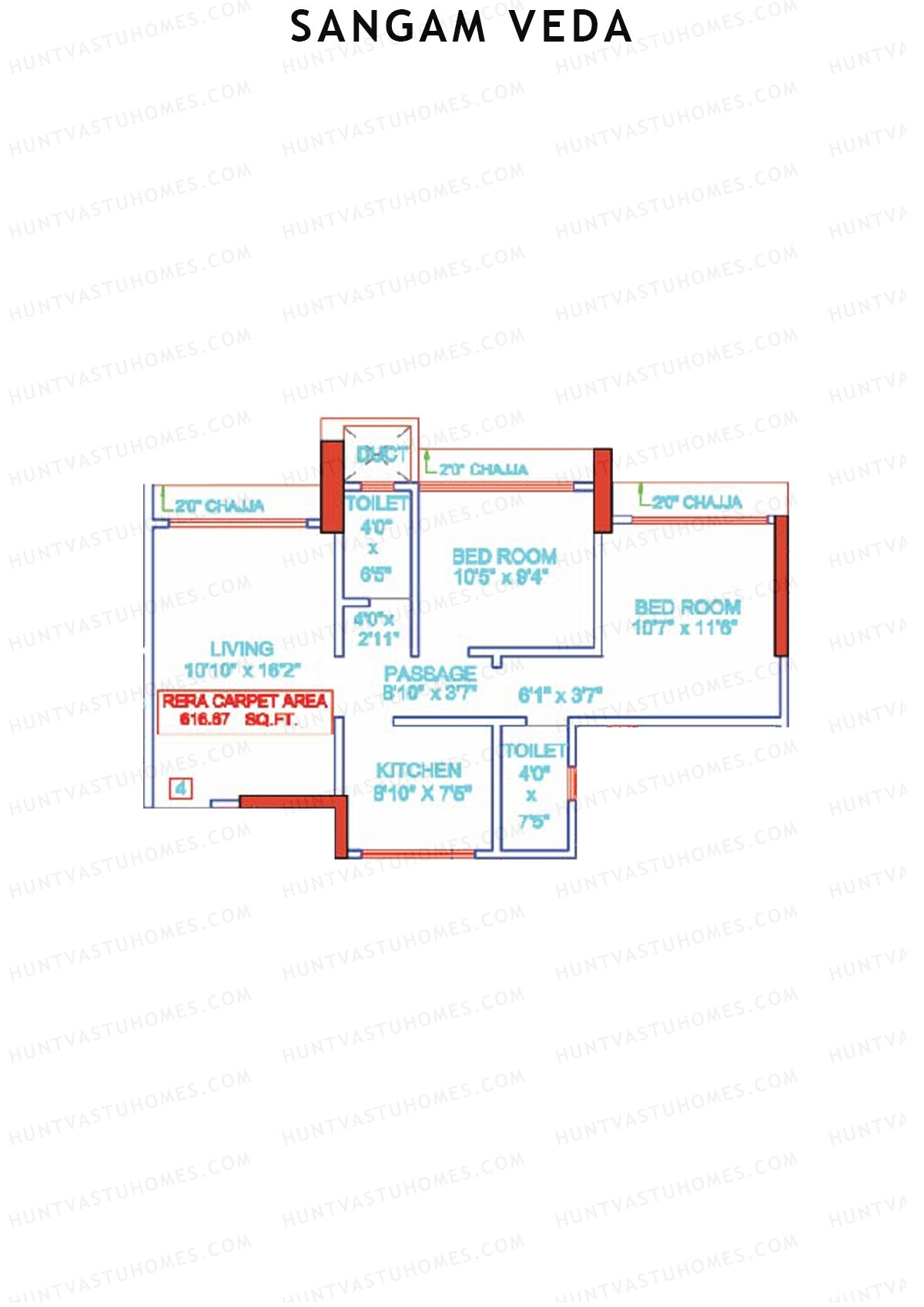 Sangam Veda Wing C Unit 4 Floor Plan
