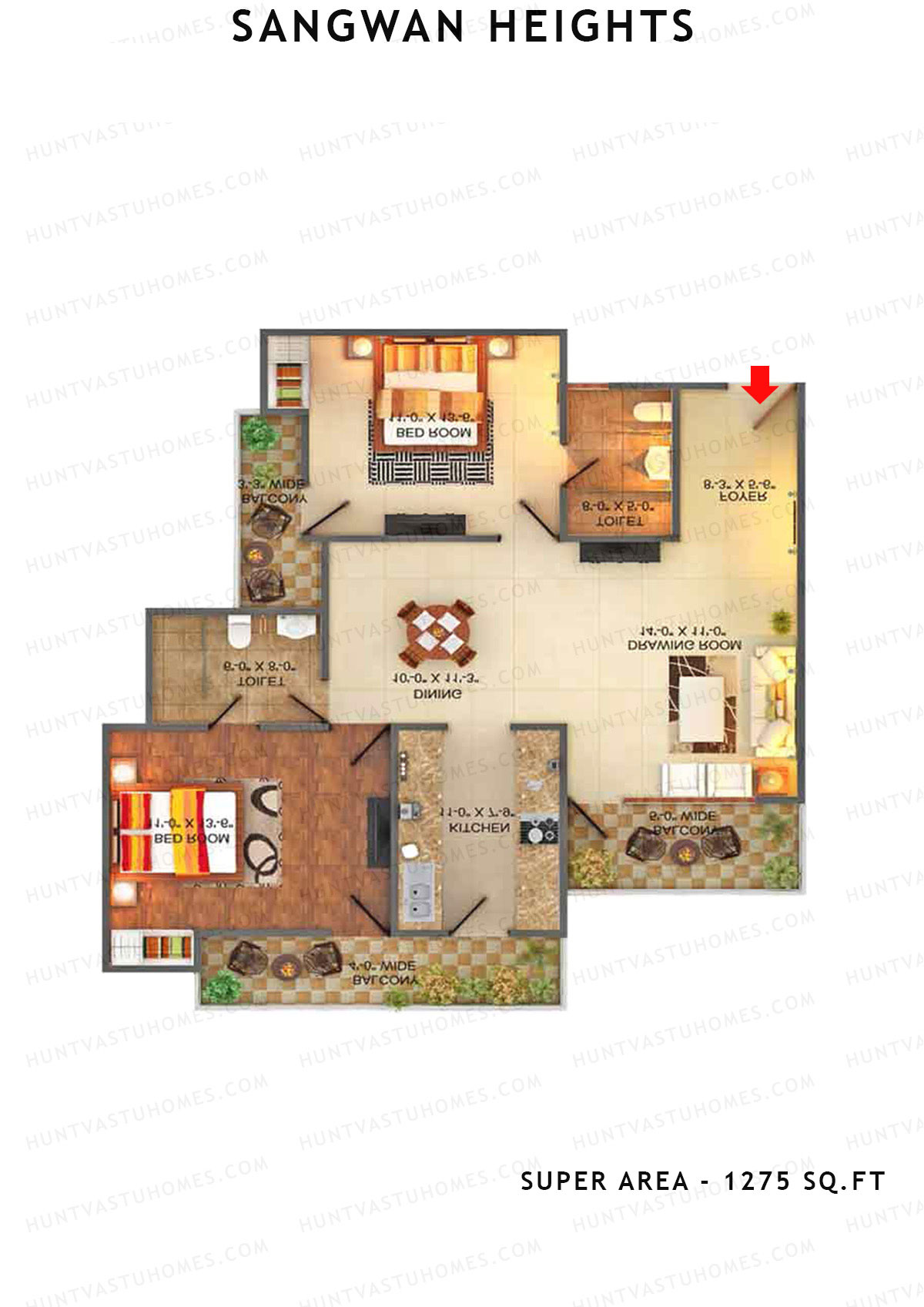 Sangwan Heights Jasmine 5 Unit 4 Floor Plan