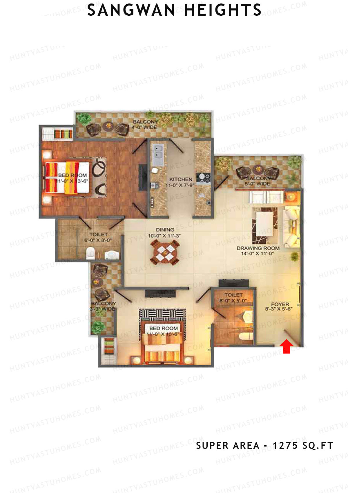 Sangwan Heights Jasmine 7 Unit 1 Floor Plan