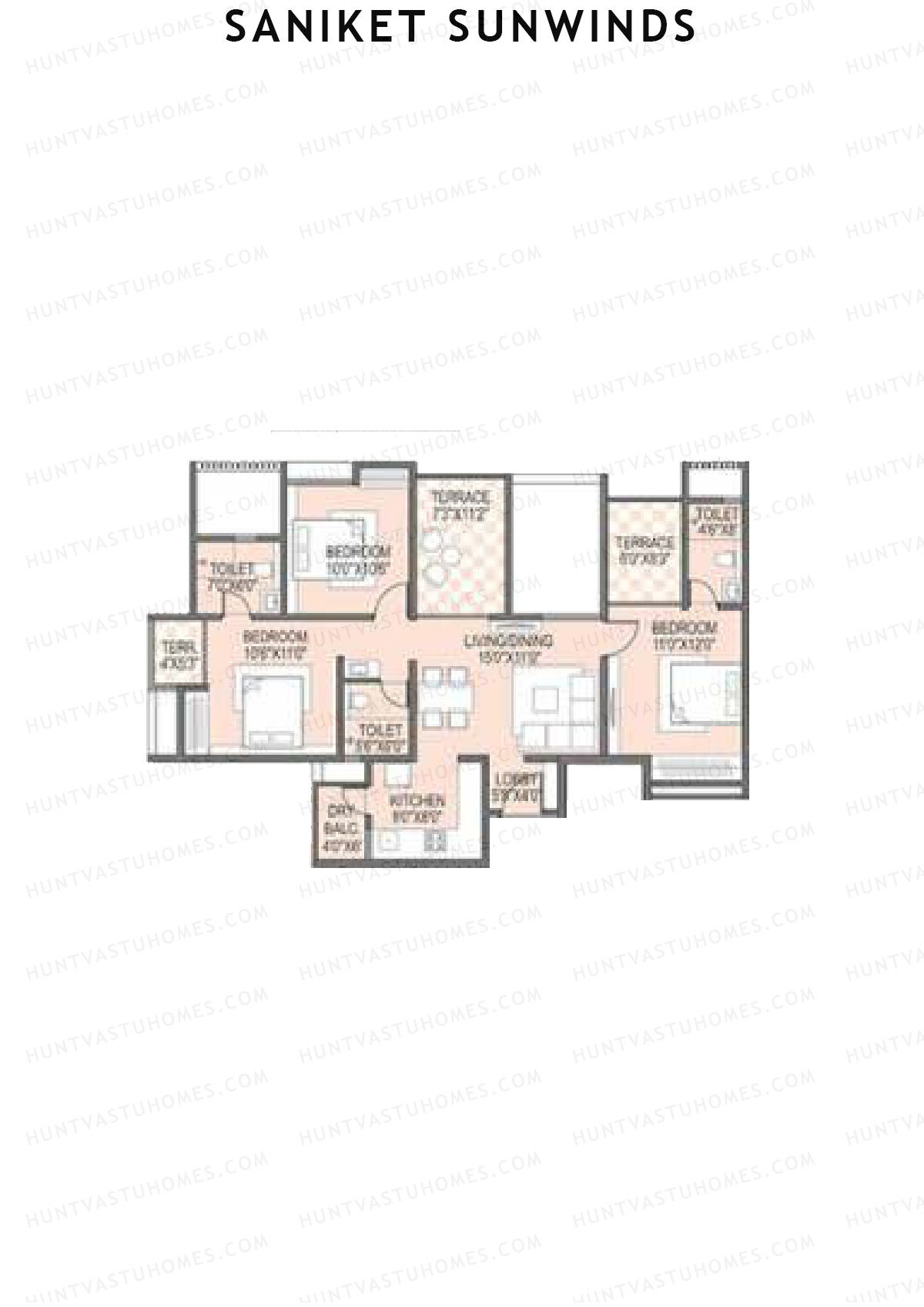 Saniket Sunwinds Wing B Unit 3 Floor Plan