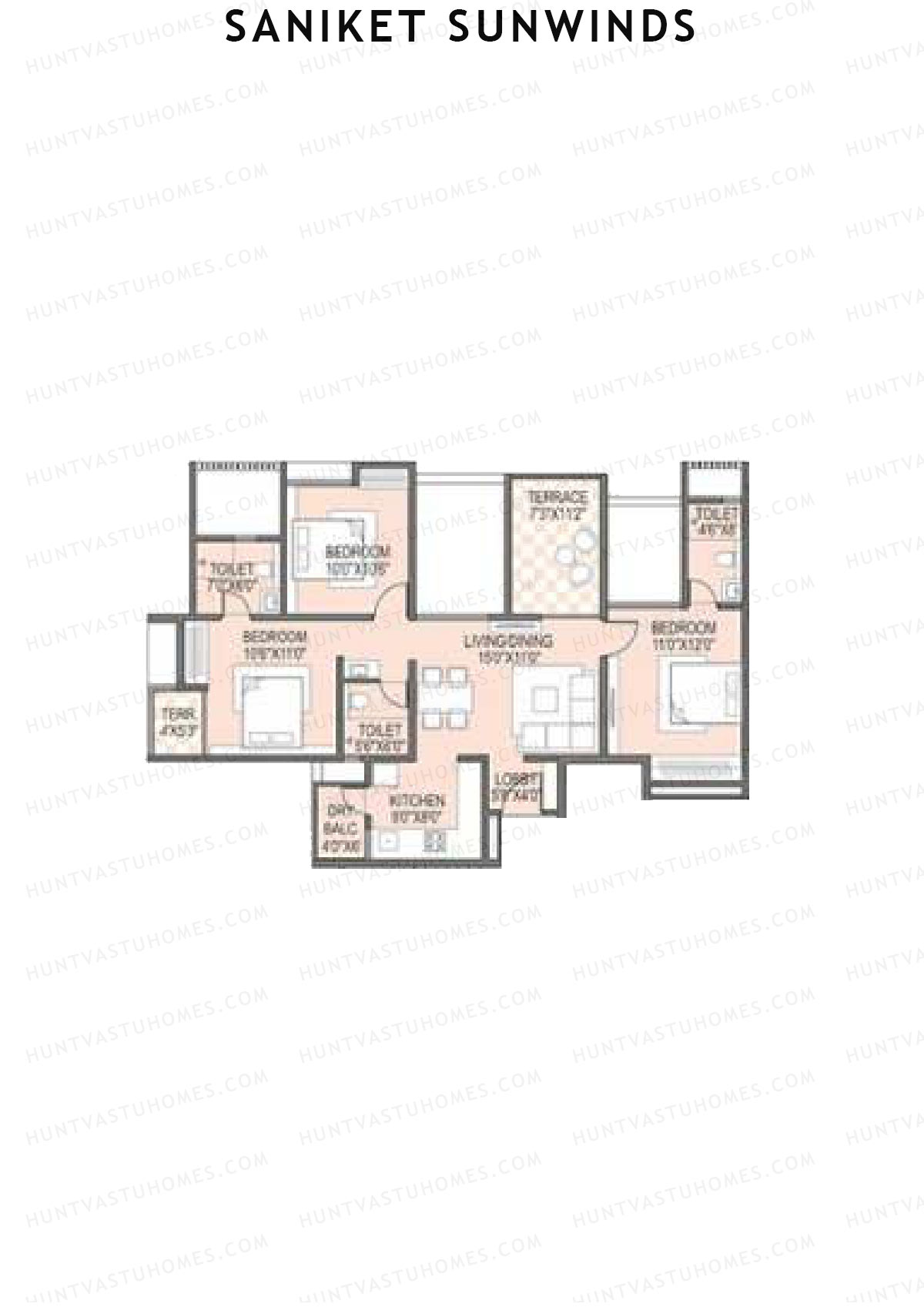 Saniket Sunwinds Wing B Unit 3 Floor Plan