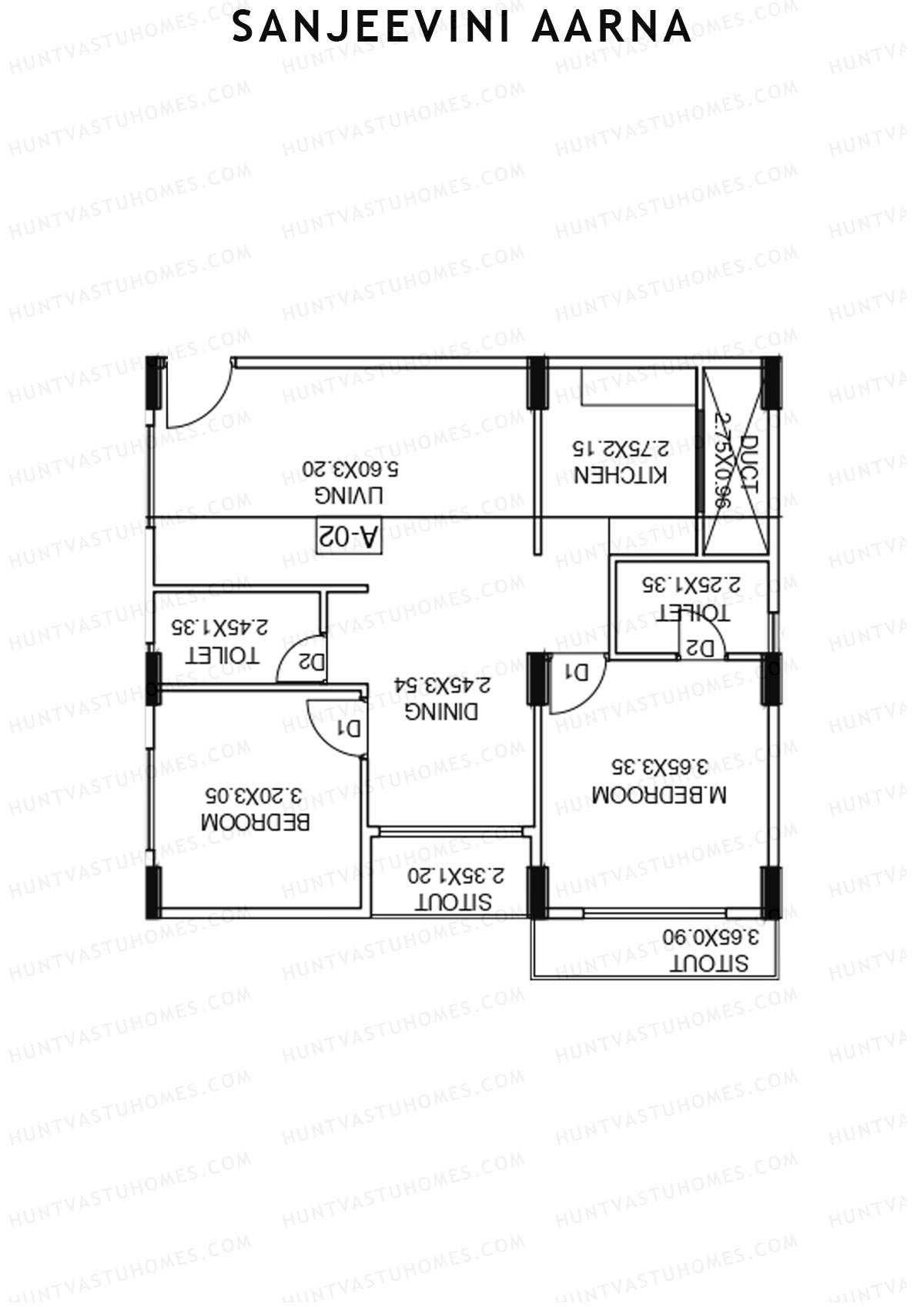 Sanjeevini Aarna Block A Unit A2 Floor Plan