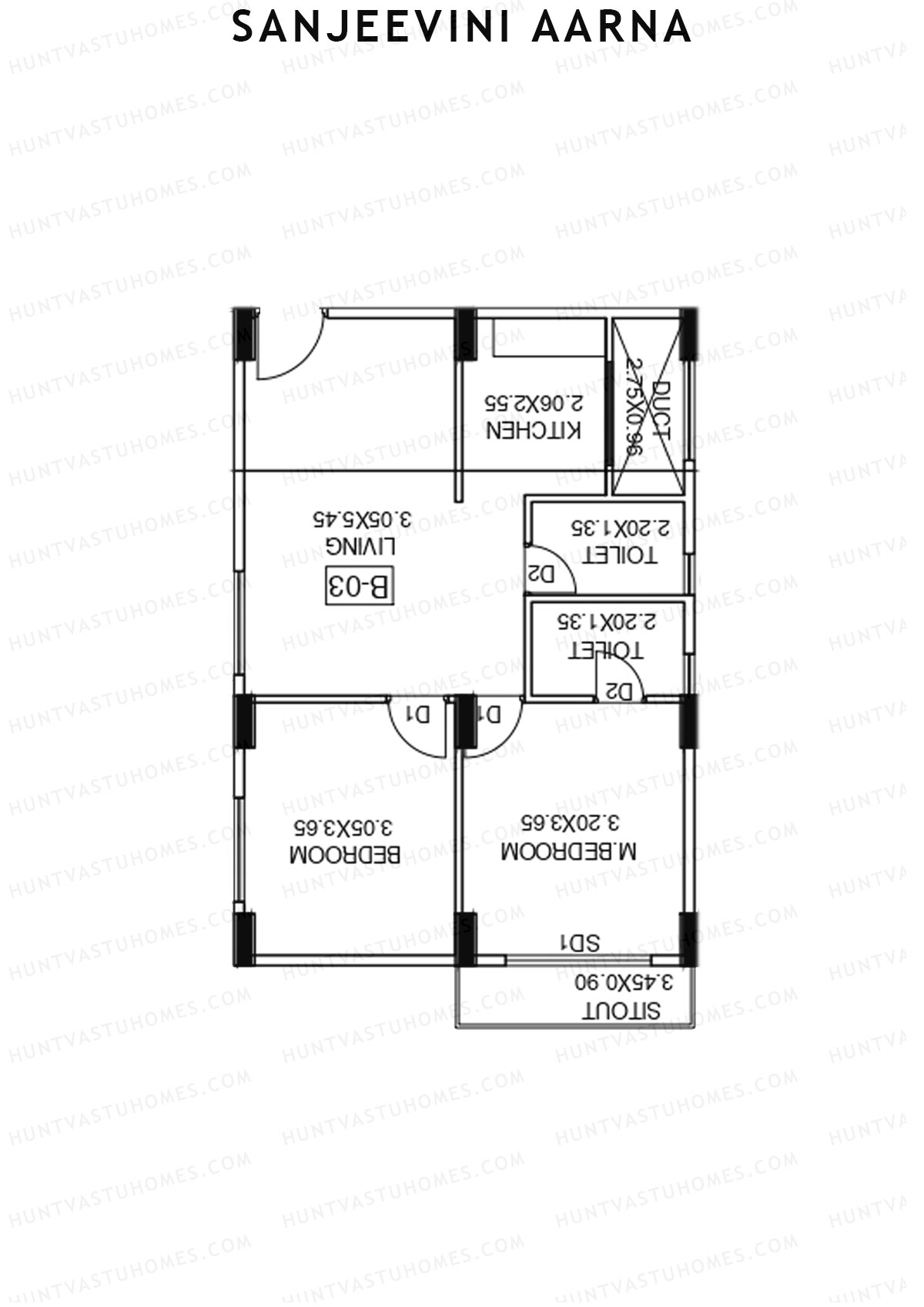 Sanjeevini Aarna Block B Unit B3 Floor Plan