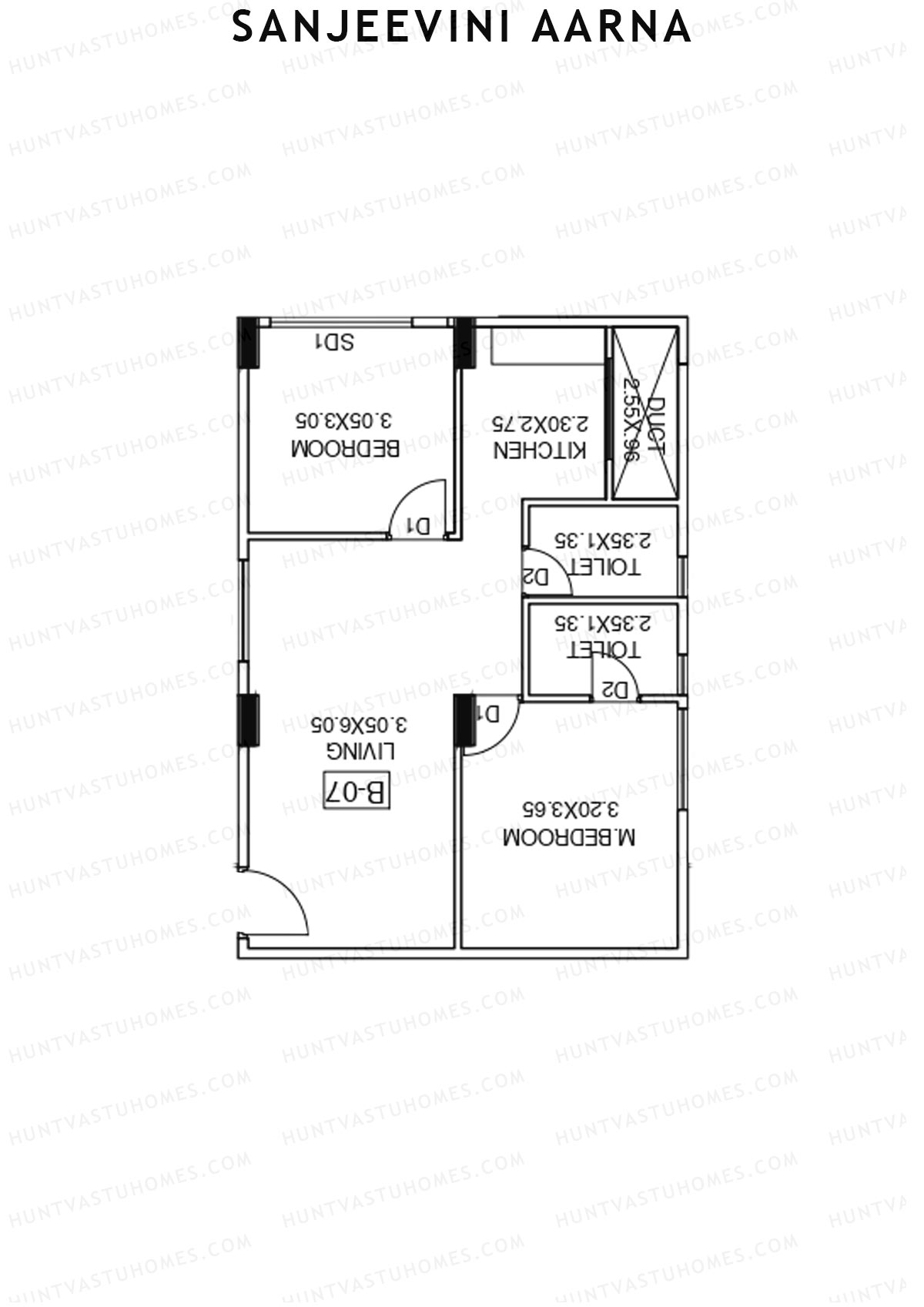 Sanjeevini Aarna Block B Unit B7 Floor Plan