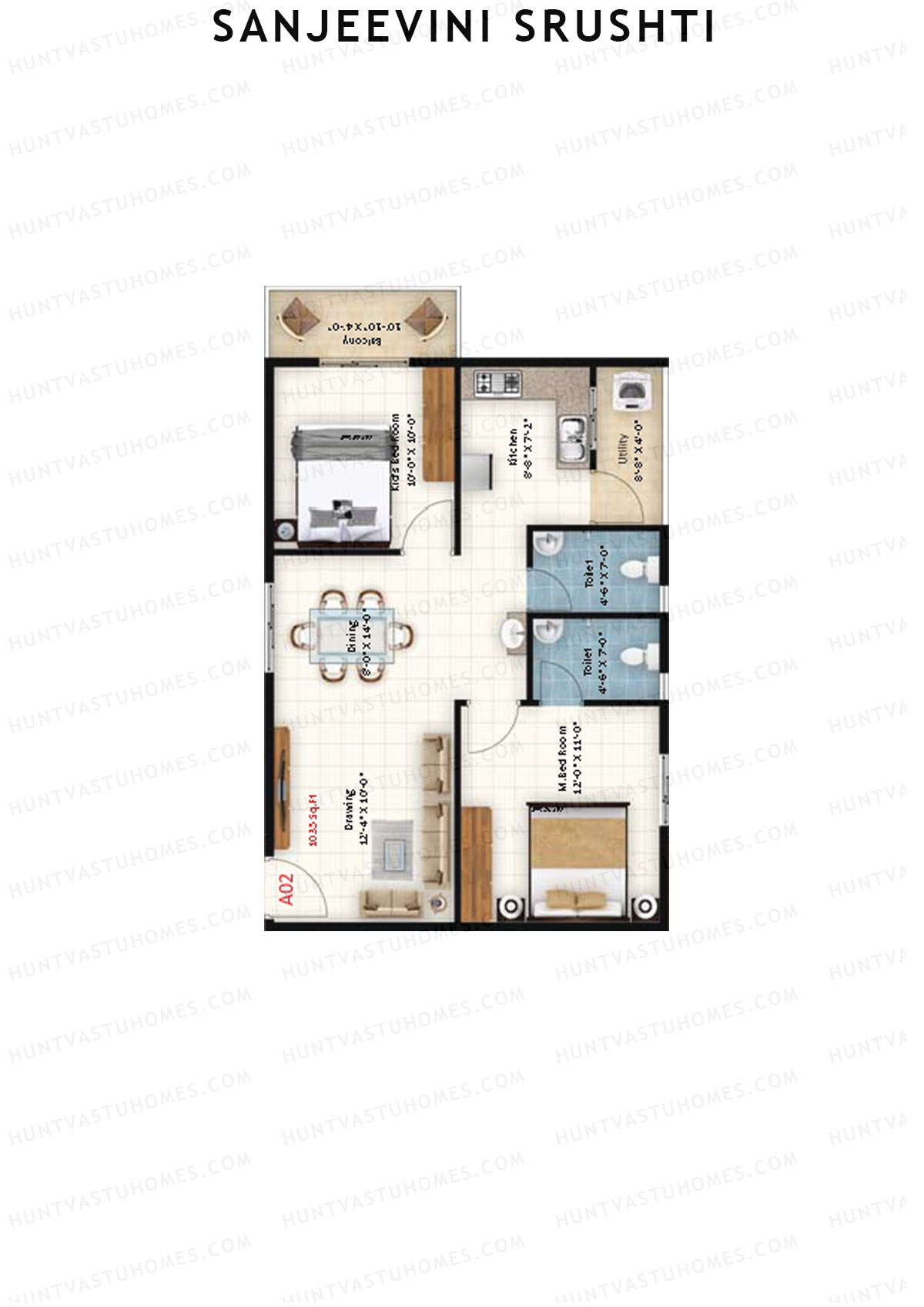 Sanjeevini Srushti Block A Unit 2 Floor Plan