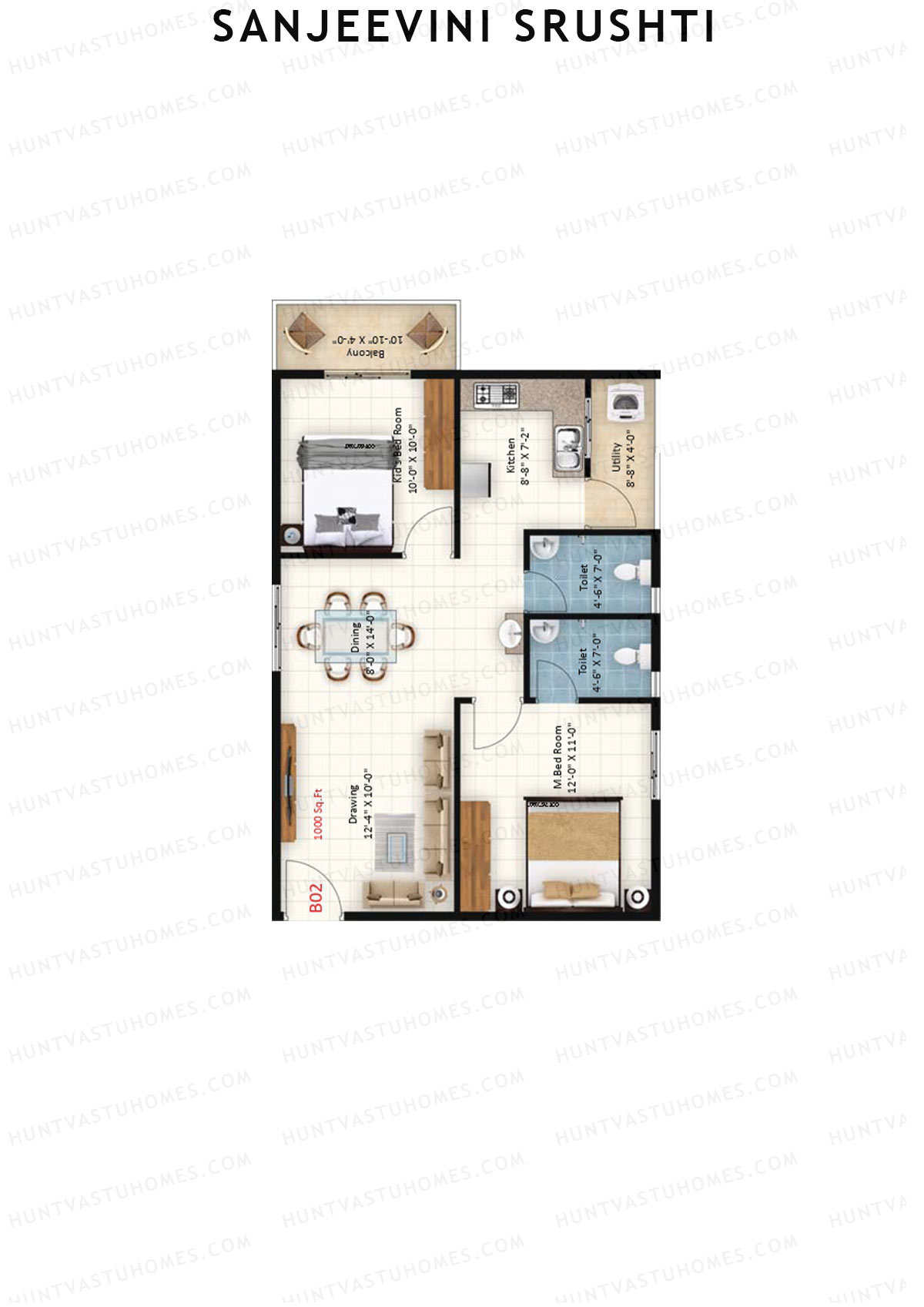 Sanjeevini Srushti Block B Unit 4 Floor Plan