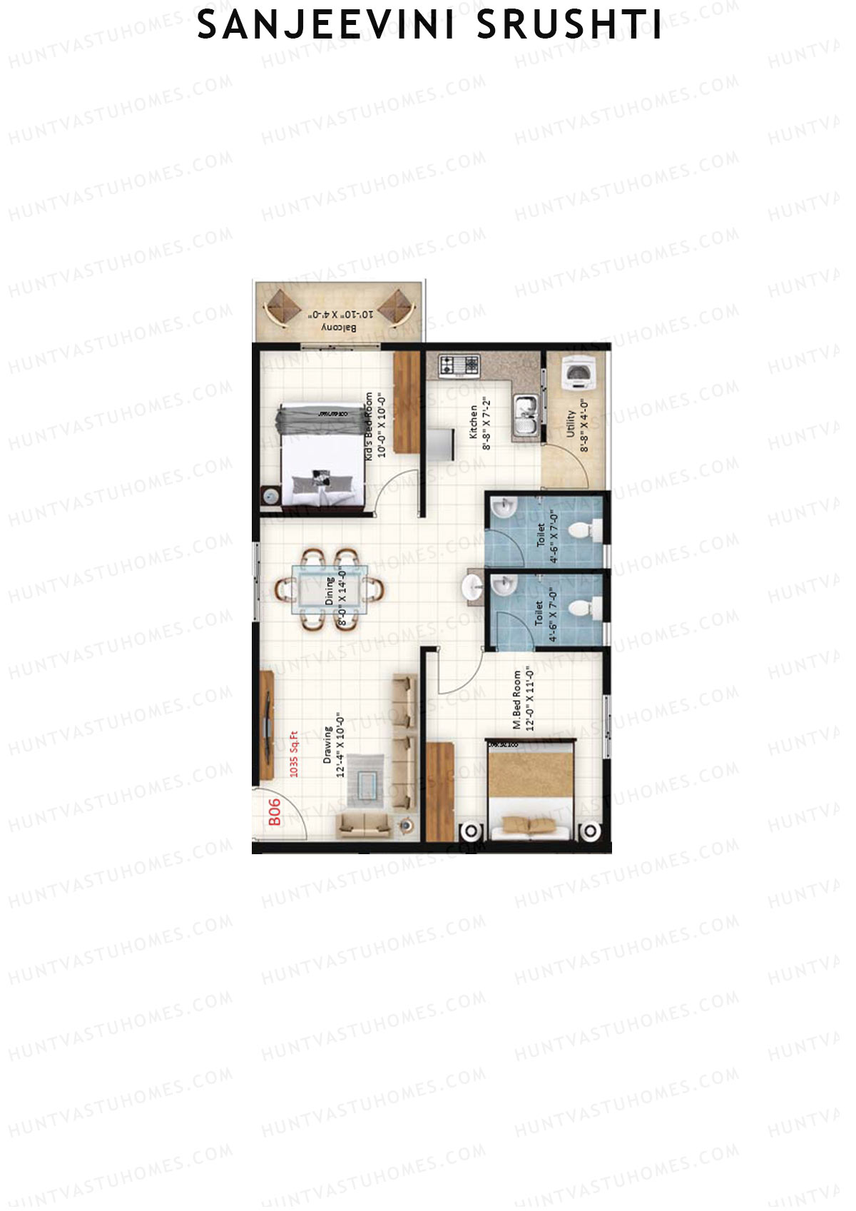 Sanjeevini Srushti Block B Unit 6 Floor Plan
