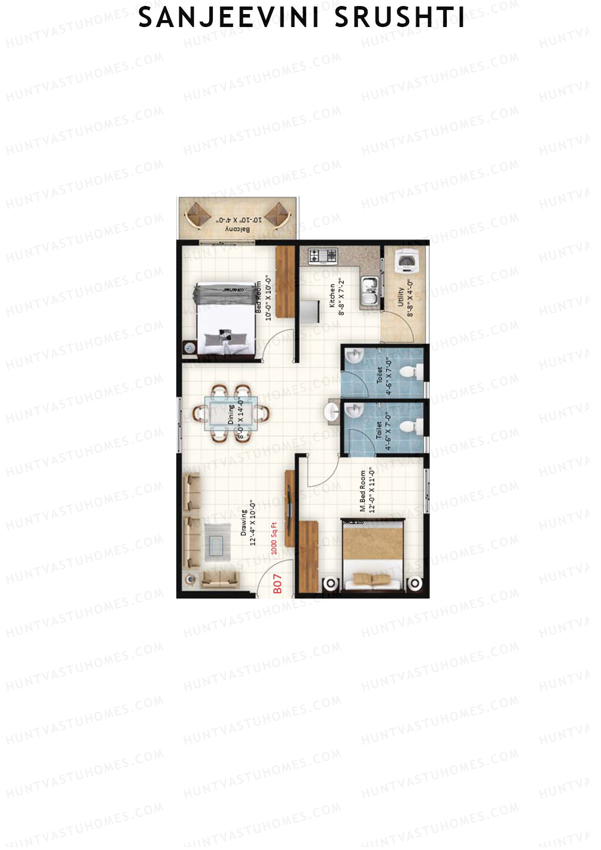 Sanjeevini Srushti Block B Unit 7 Floor Plan