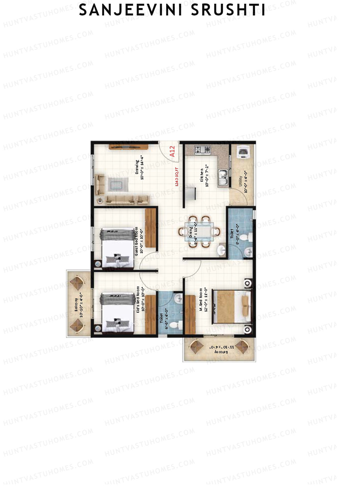 Sanjeevini Srushti Block C Unit 12 Floor Plan