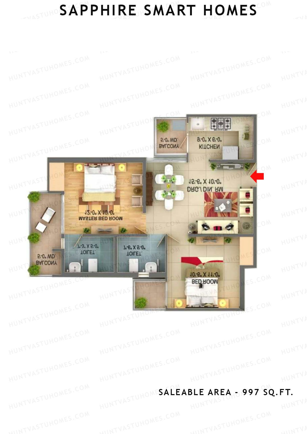 Sapphire Smart Homes Tower A2 Unit 7 (type b) Floor Plan