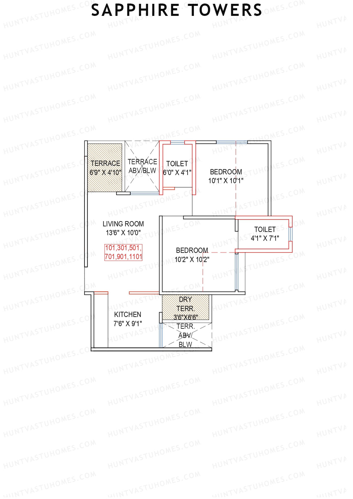 Sapphire Towers Tower A Unit 1 Floor Plan