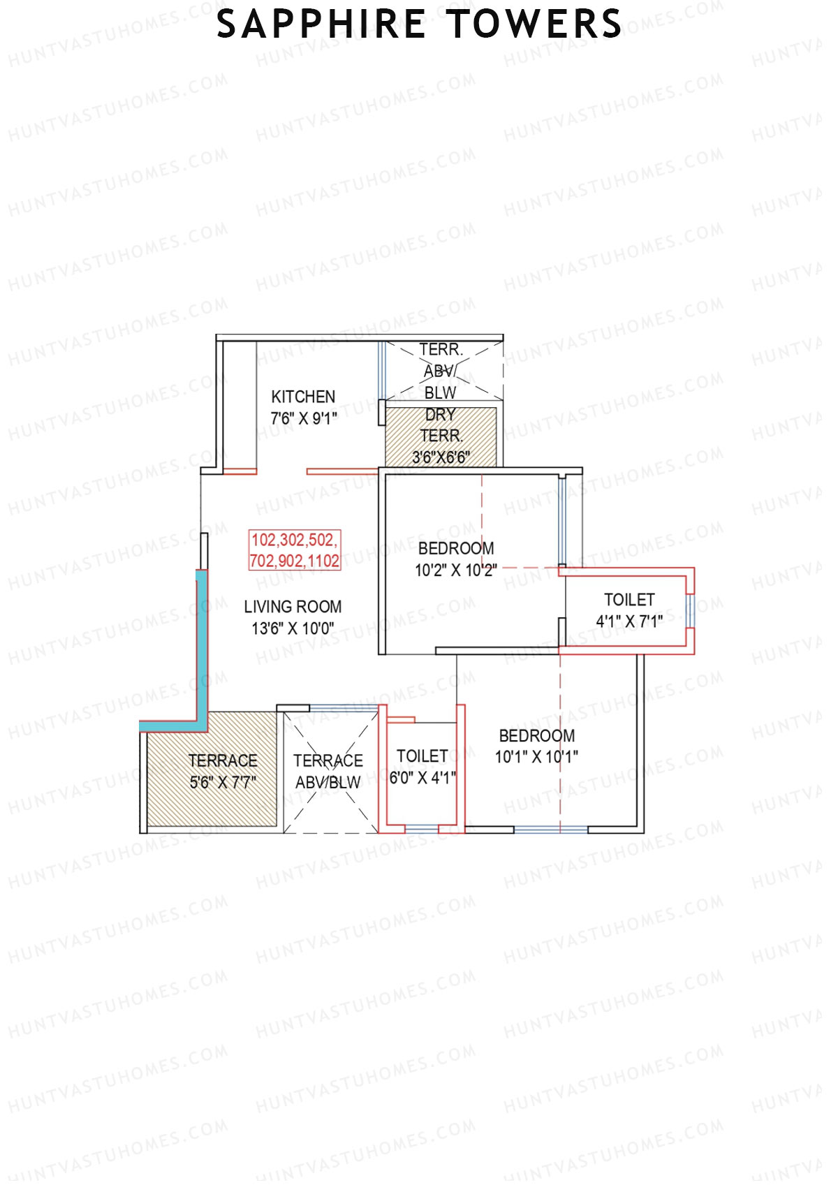 Sapphire Towers Tower A Unit 2 Floor Plan