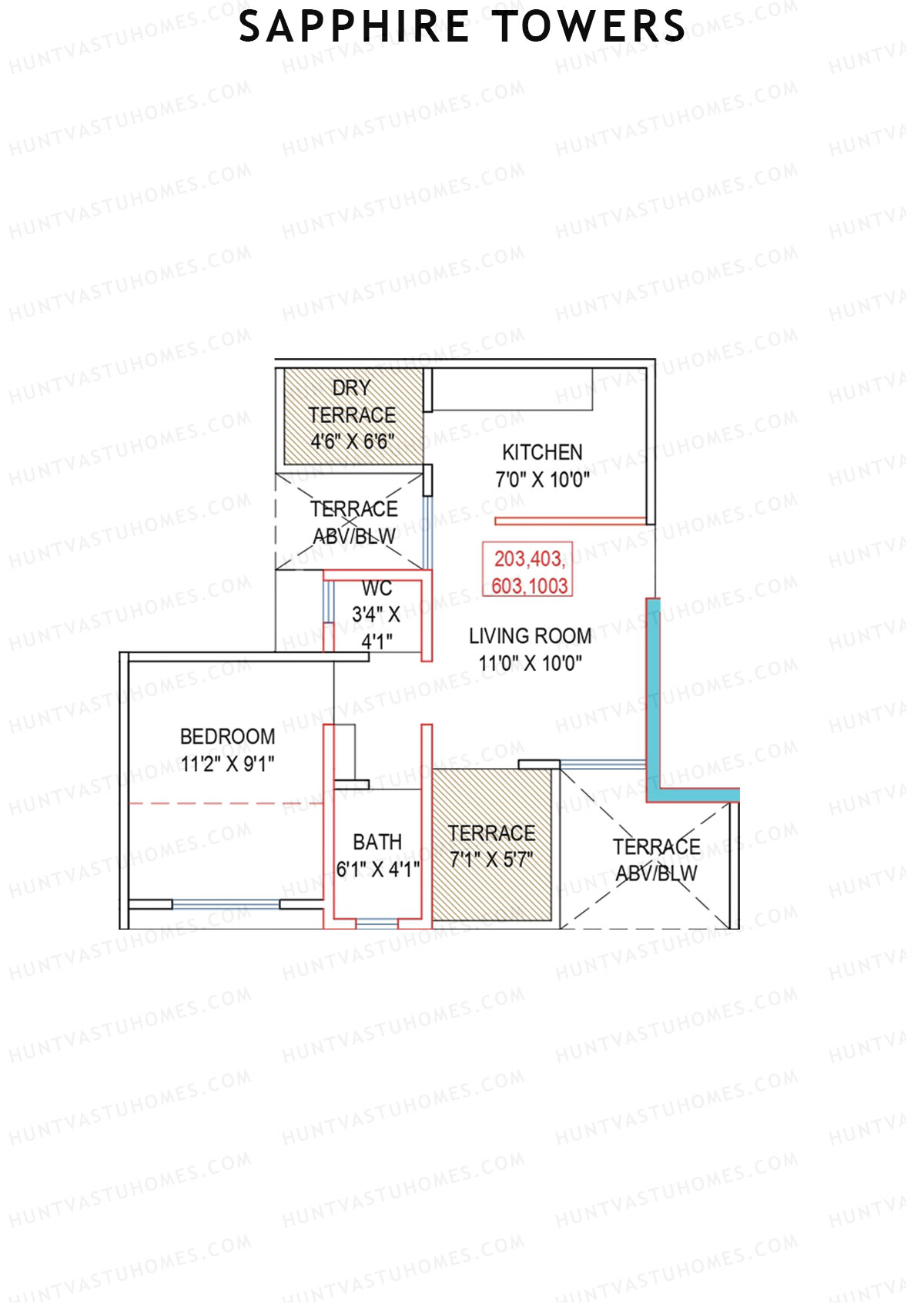 Sapphire Towers Tower A Unit 3 Floor Plan