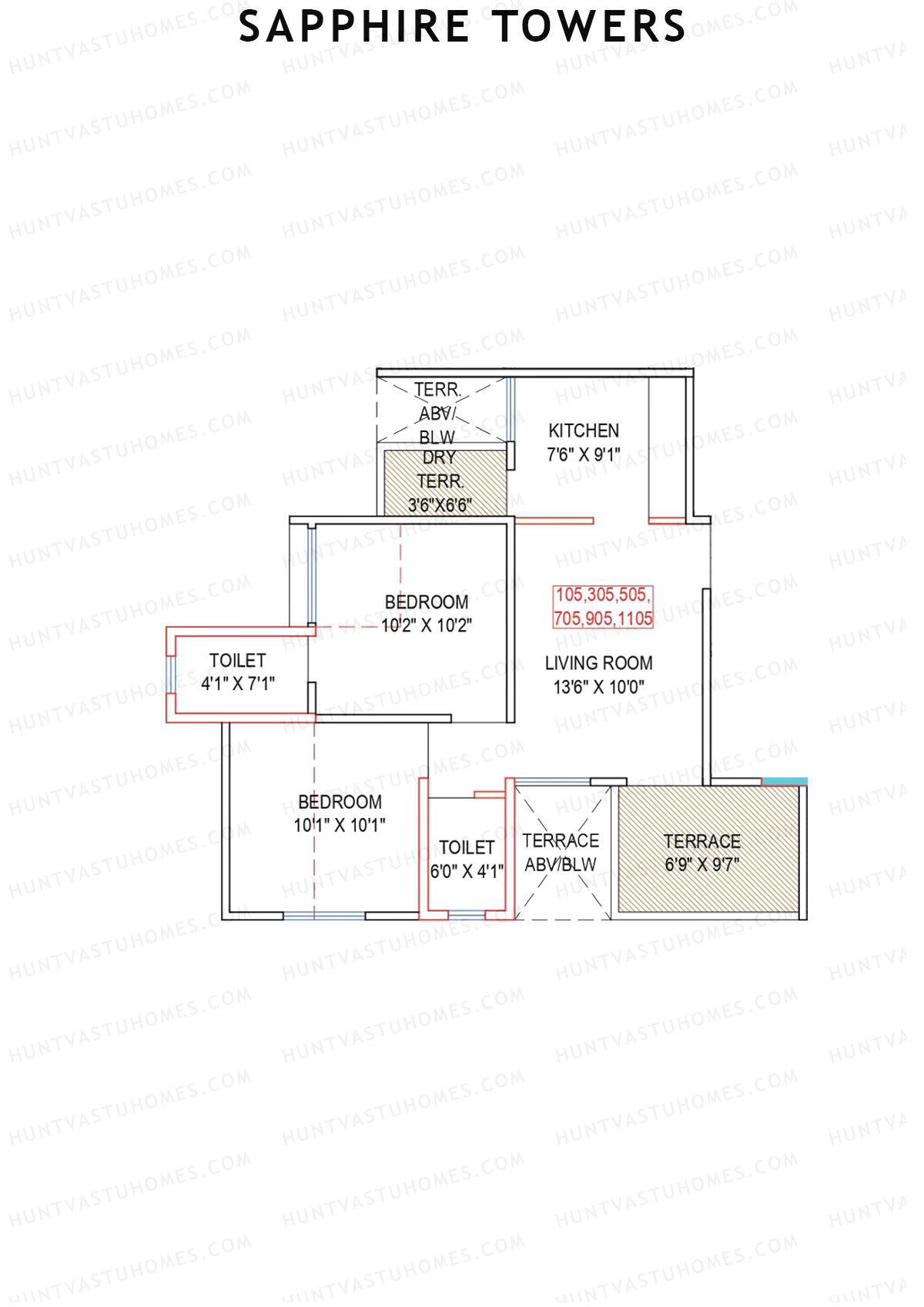 Sapphire Towers Tower A Unit 5 Floor Plan
