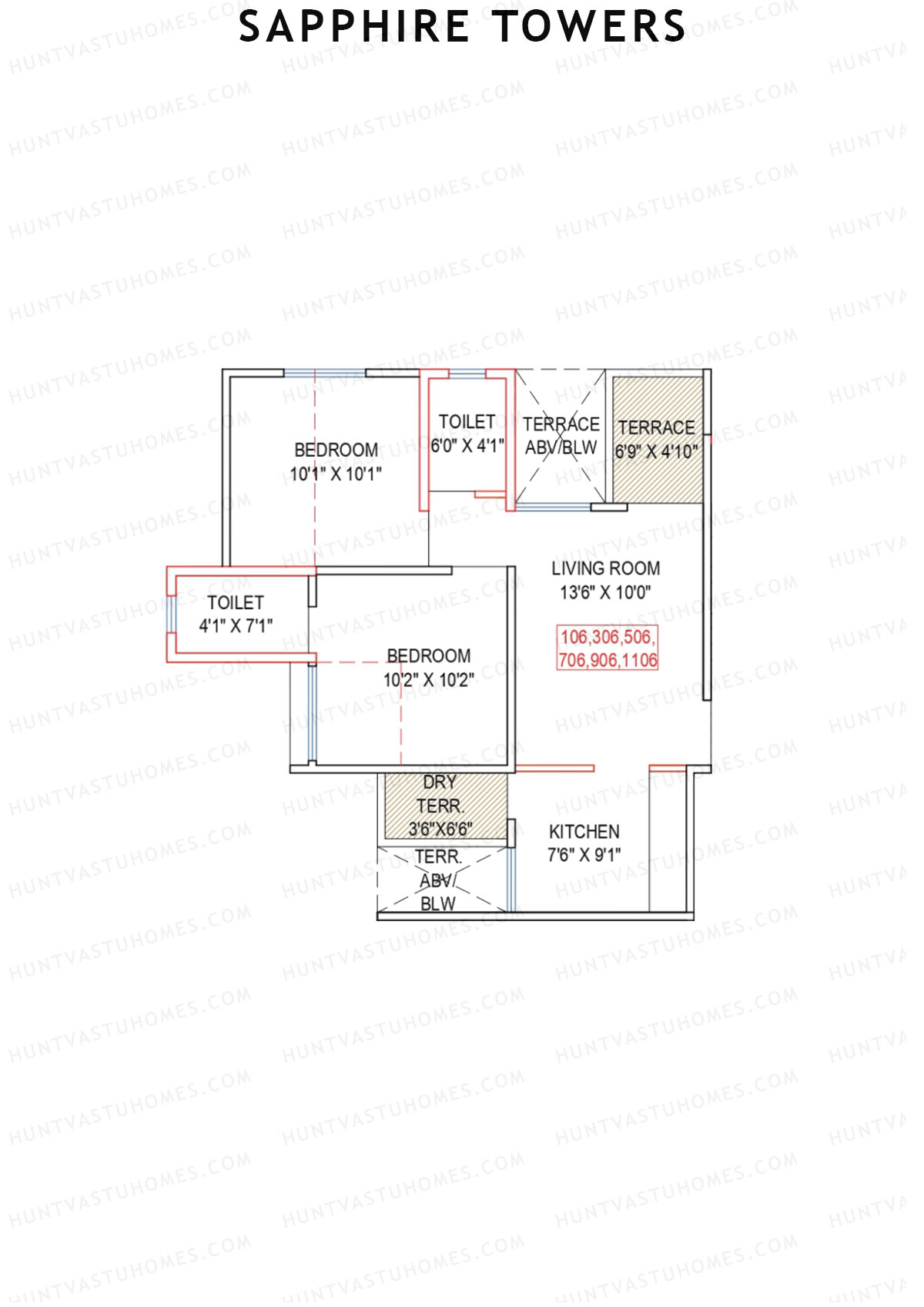 Sapphire Towers Tower A Unit 6 Floor Plan