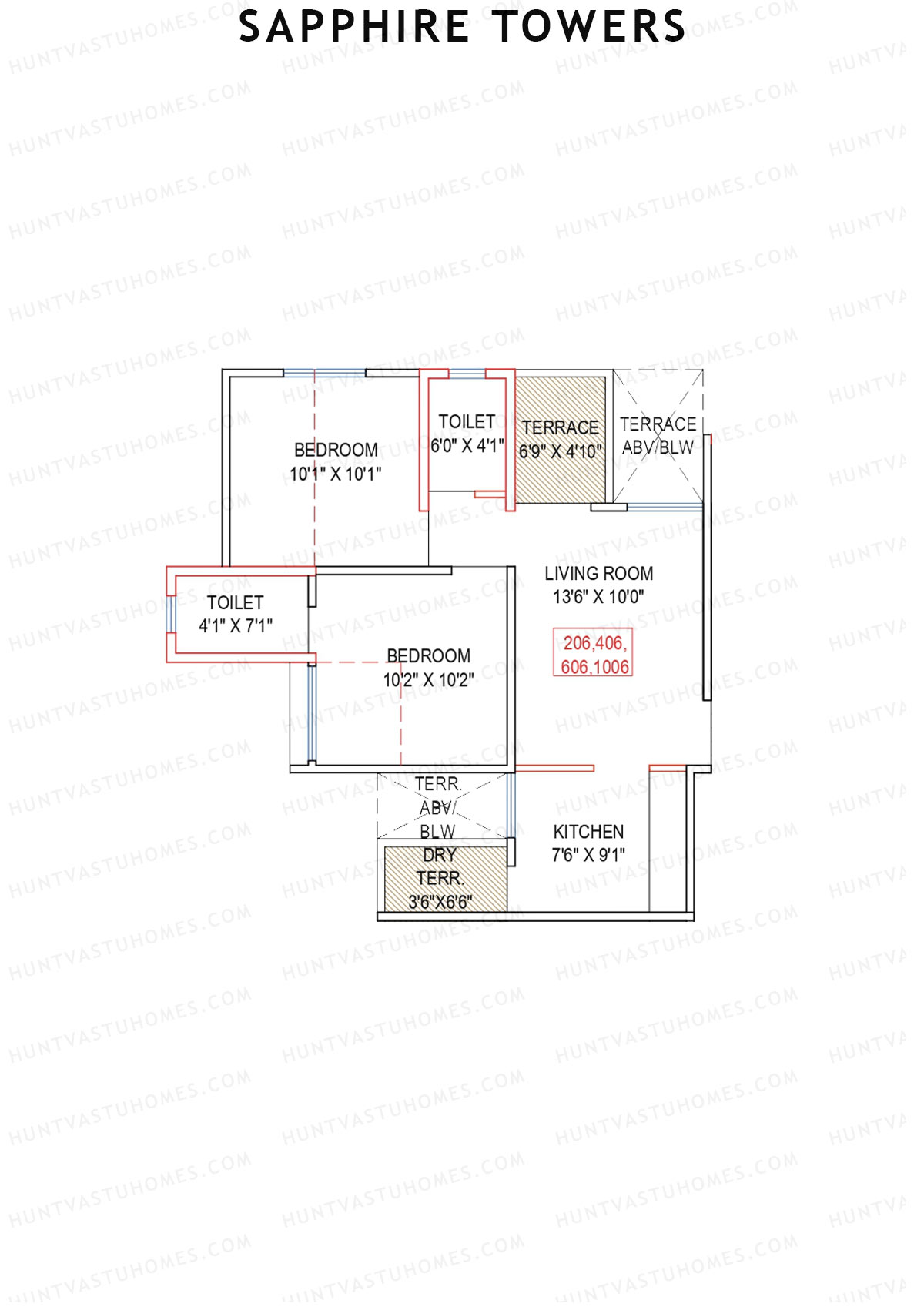 Sapphire Towers Tower A Unit 6 Floor Plan