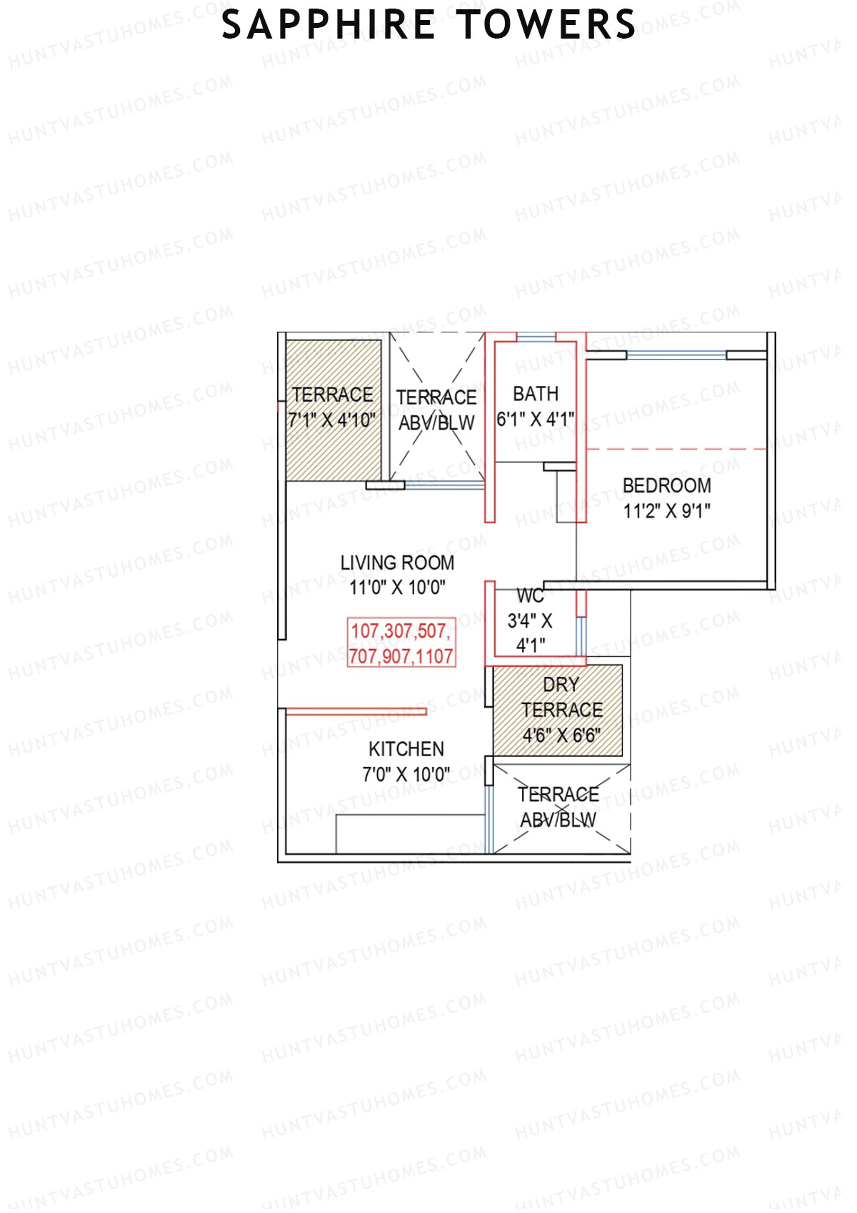 Sapphire Towers Tower A Unit 7 Floor Plan