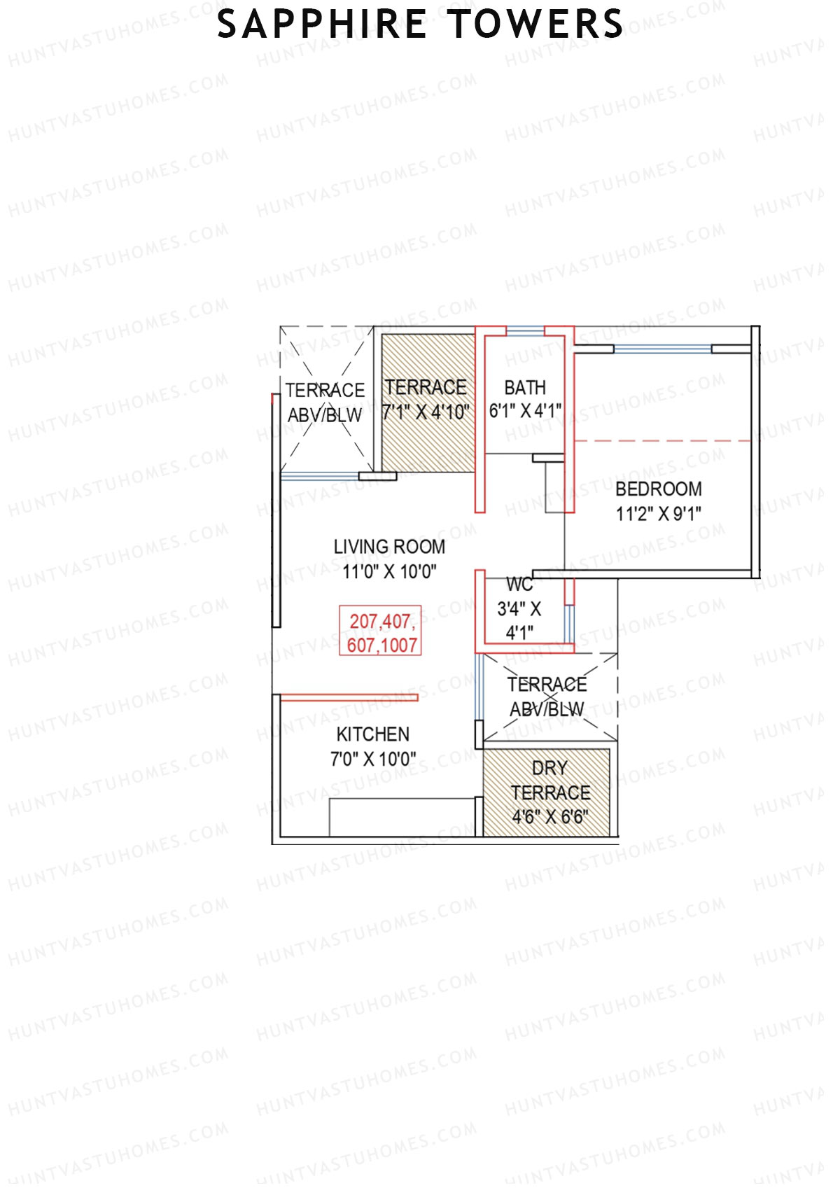 Sapphire Towers Tower A Unit 7 Floor Plan