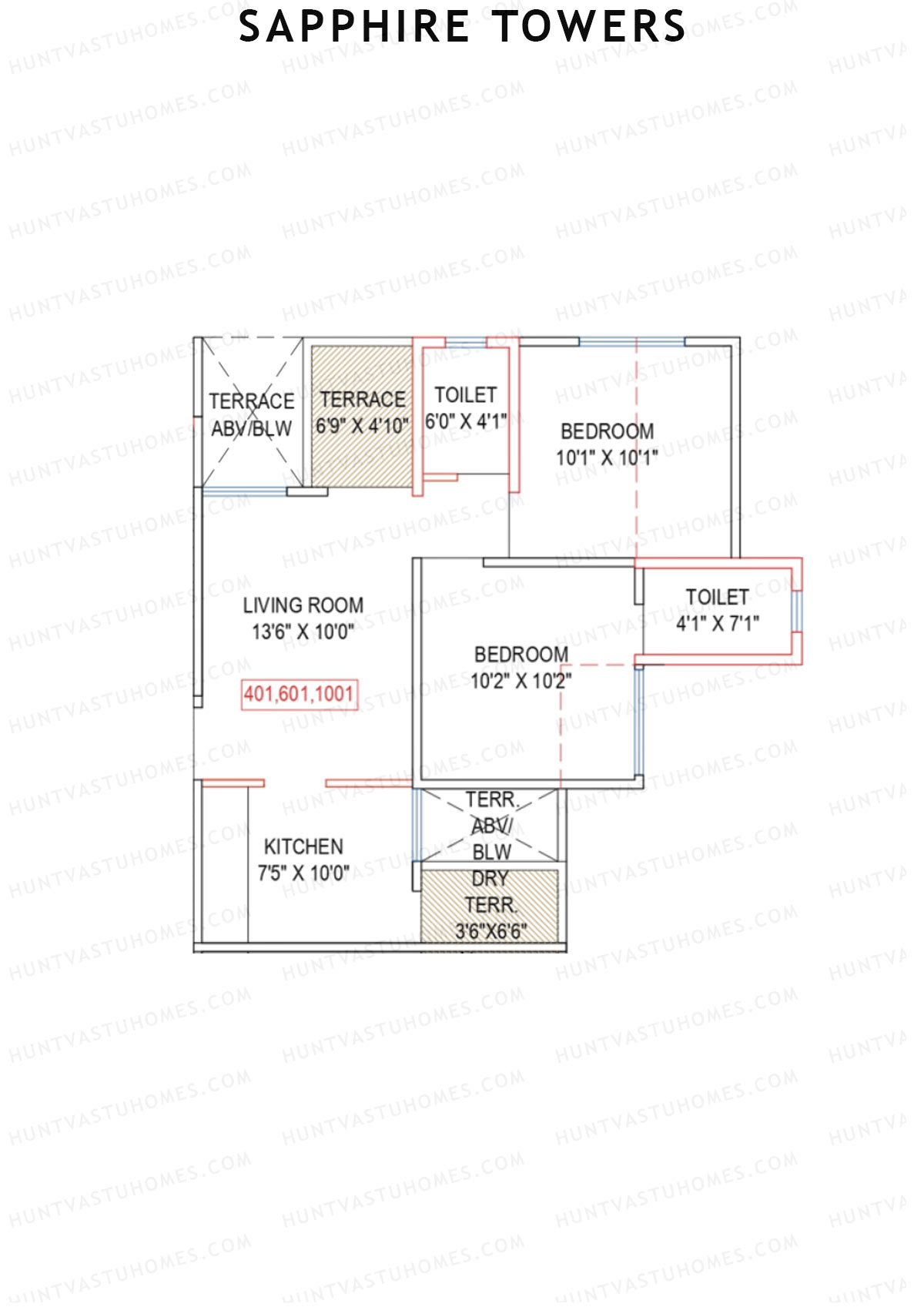Sapphire Towers Tower B Unit 1 Floor Plan