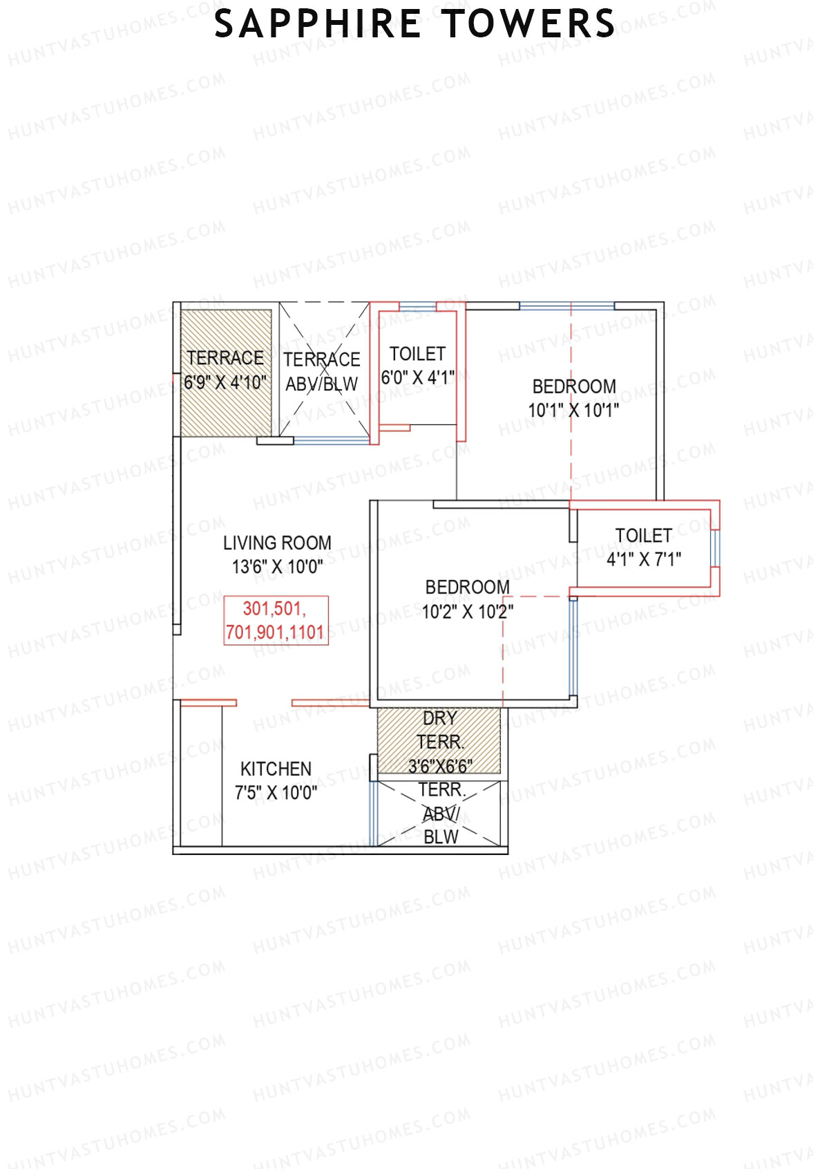 Sapphire Towers Tower B Unit 1 Floor Plan