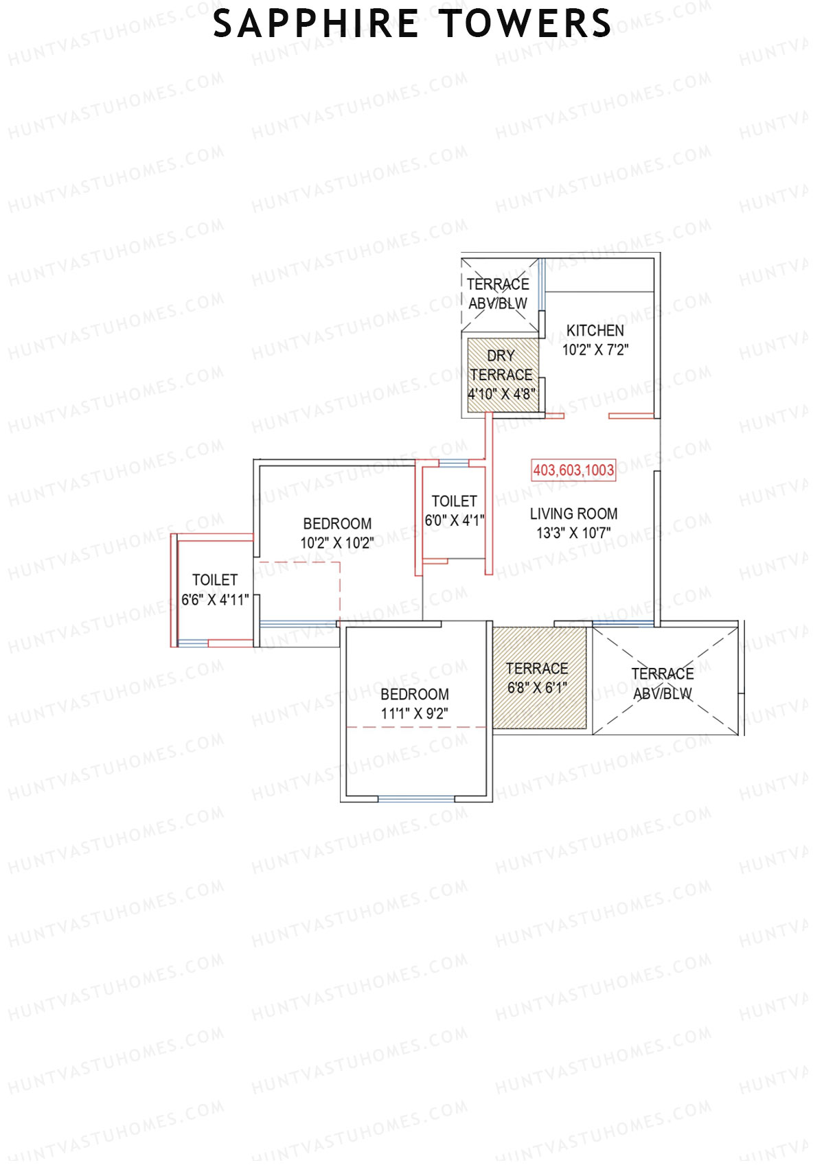 Sapphire Towers Tower B Unit 3 Floor Plan