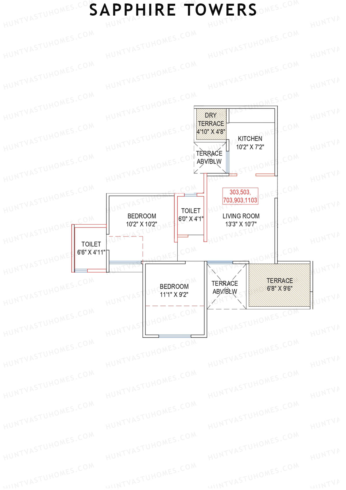 Sapphire Towers Tower B Unit 3 Floor Plan