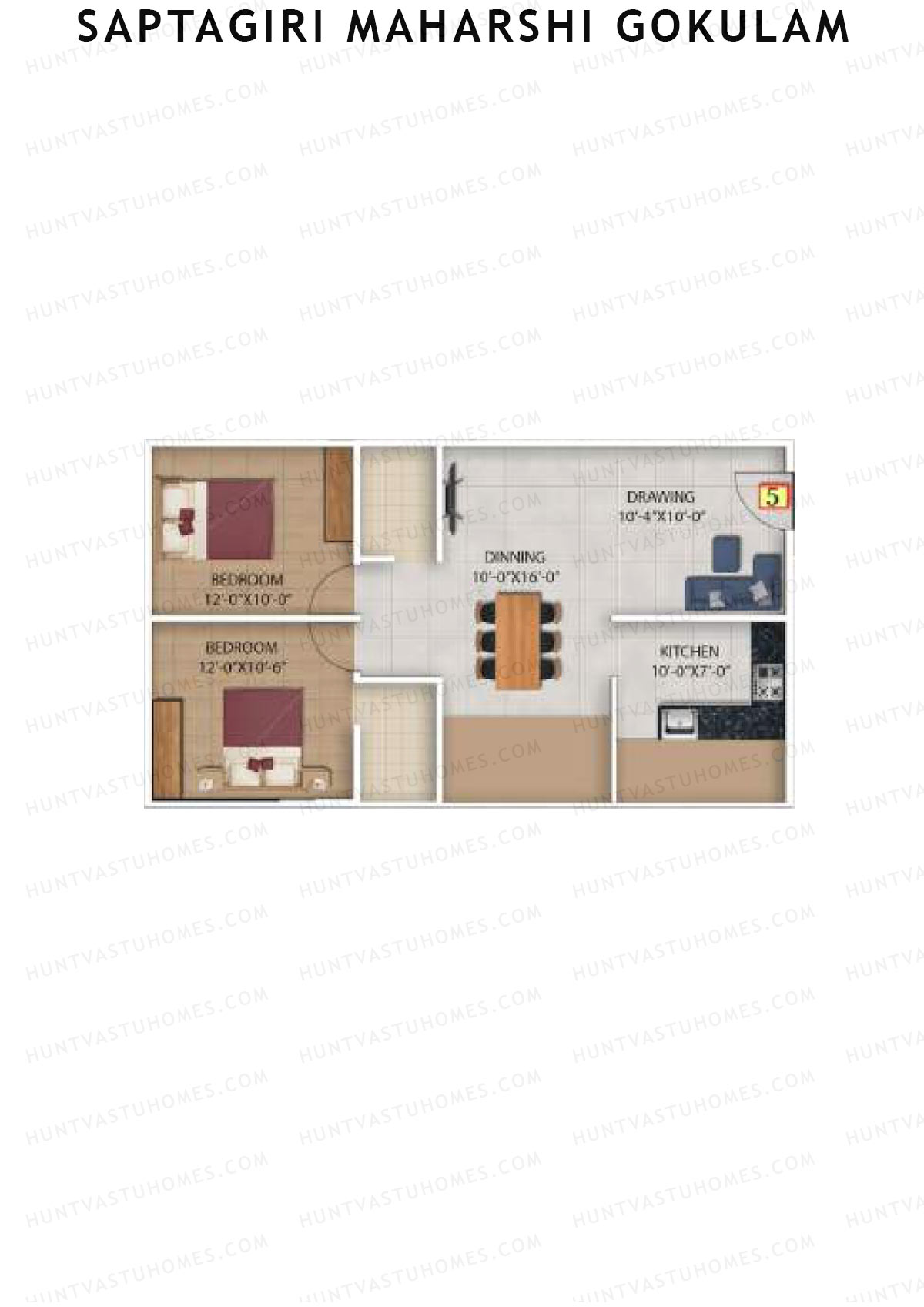 Saptagiri Maharshi Gokulam Block A Unit 5 Floor Plan