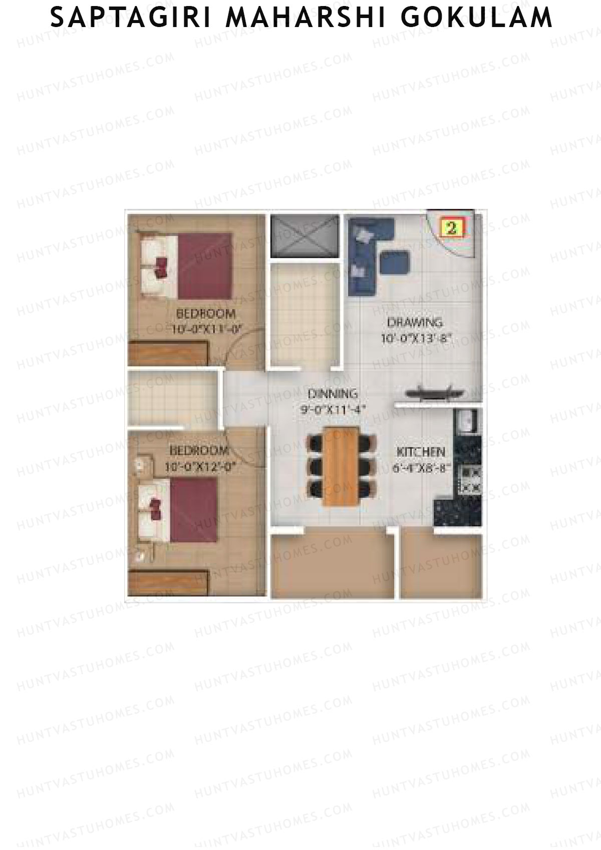 Saptagiri Maharshi Gokulam Block B Unit 2 Floor Plan