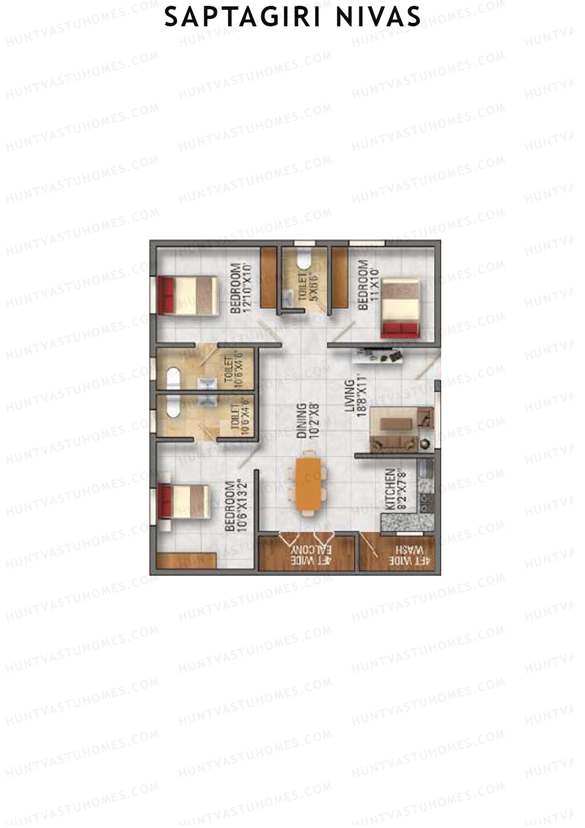 Saptagiri Nivas Block A Unit 10 Floor Plan