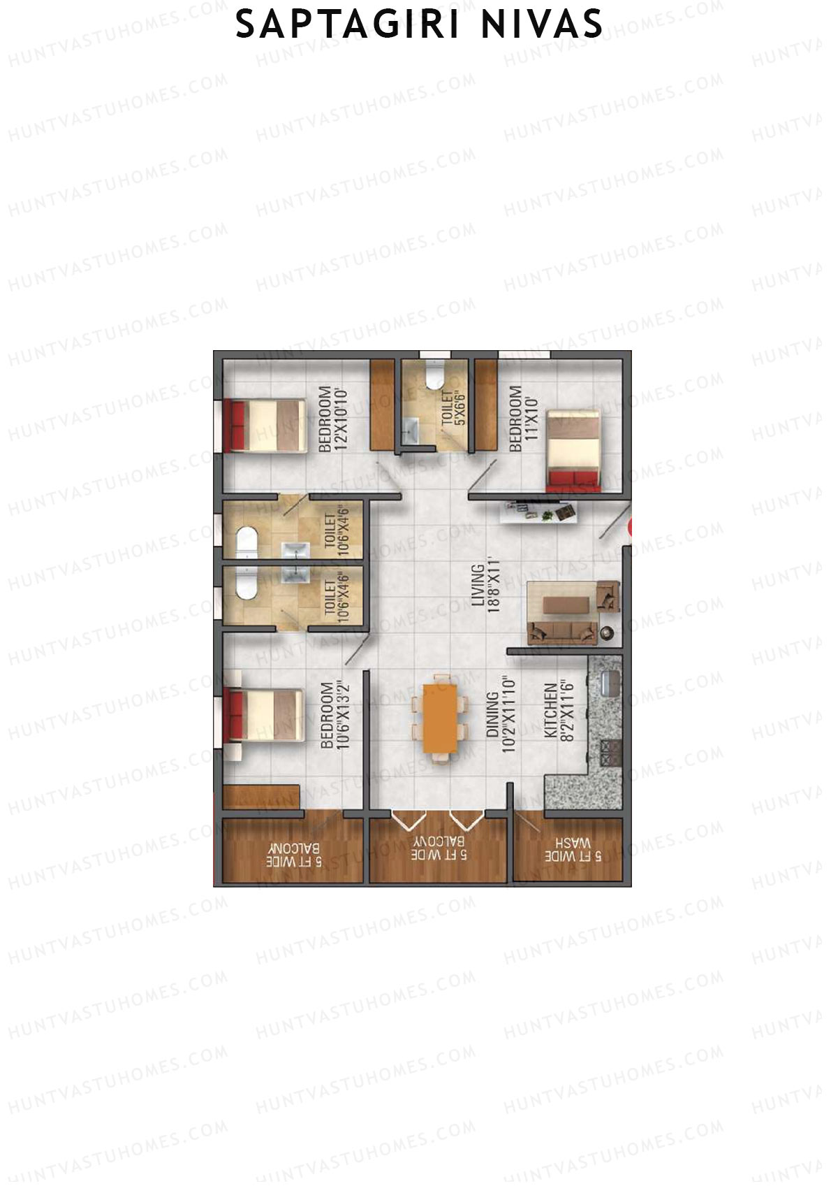 Saptagiri Nivas Block A Unit 10 Floor Plan