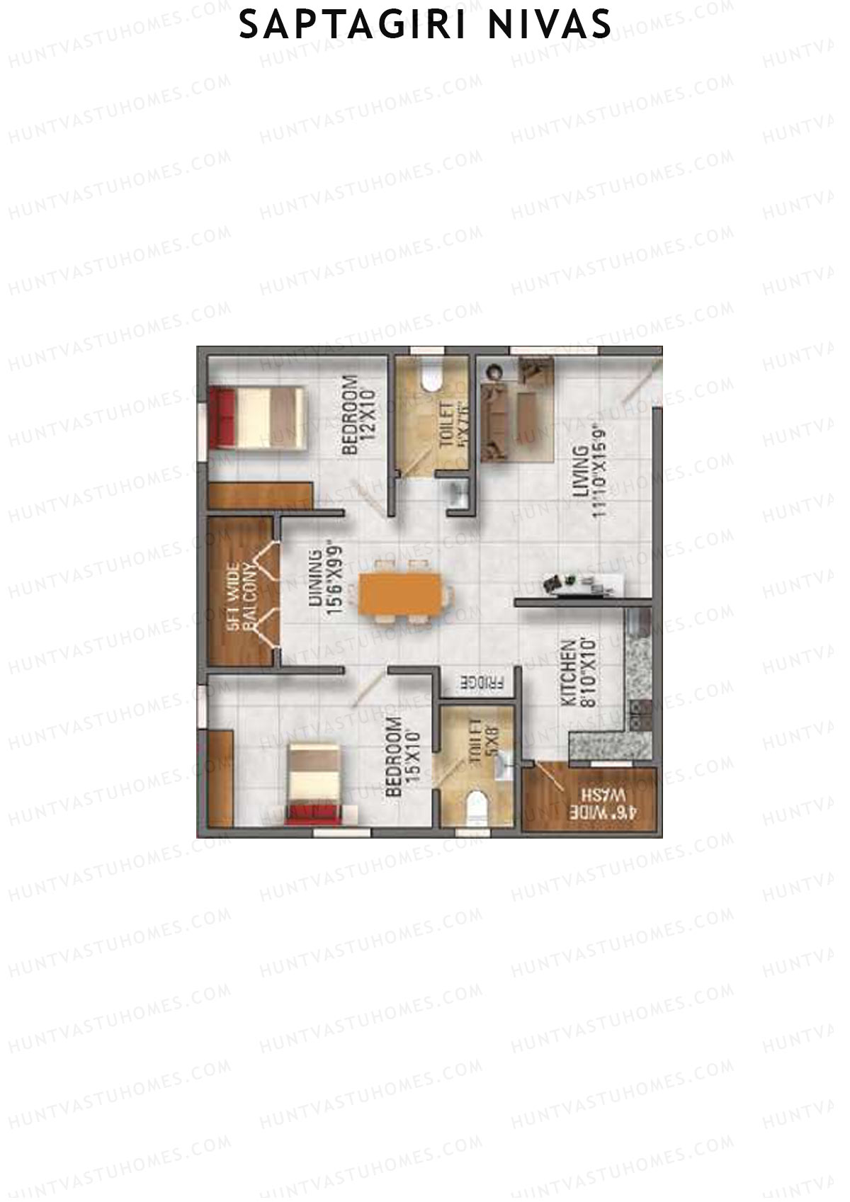 Saptagiri Nivas Block A Unit 13 Floor Plan