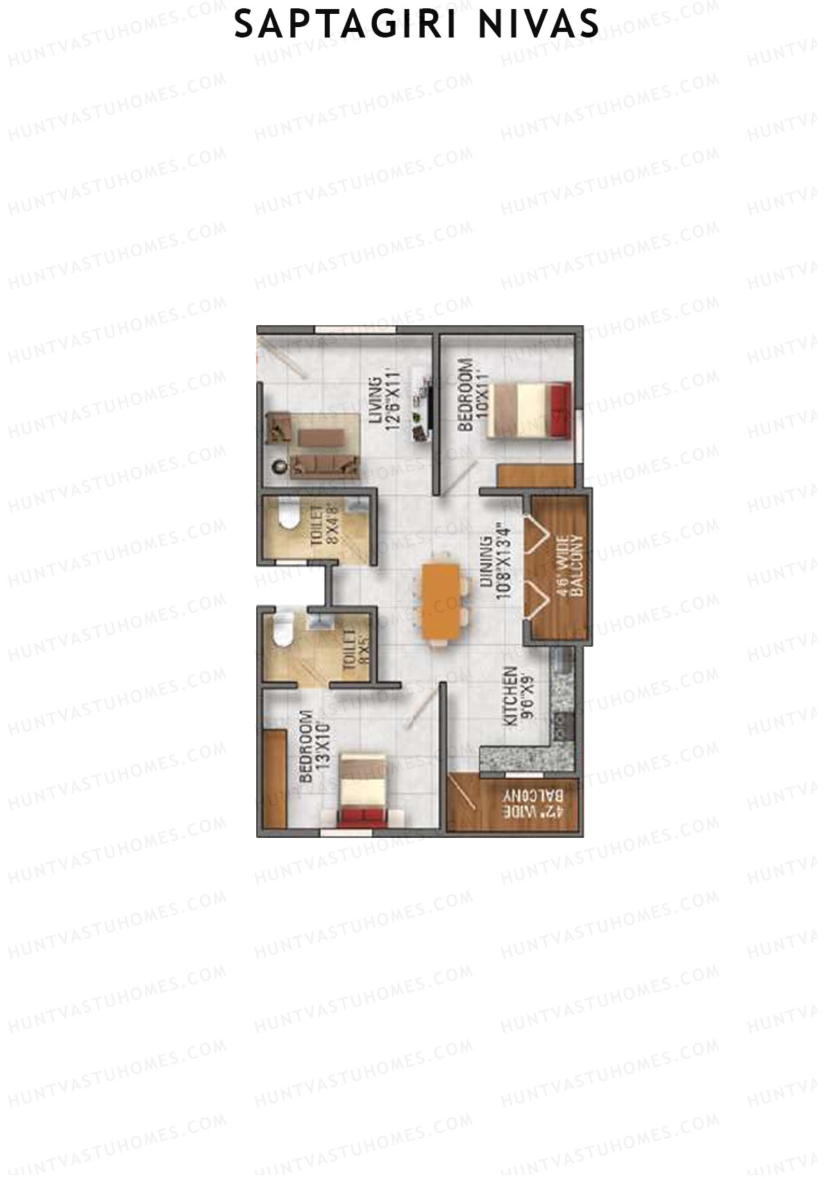 Saptagiri Nivas Block A Unit 2 Floor Plan