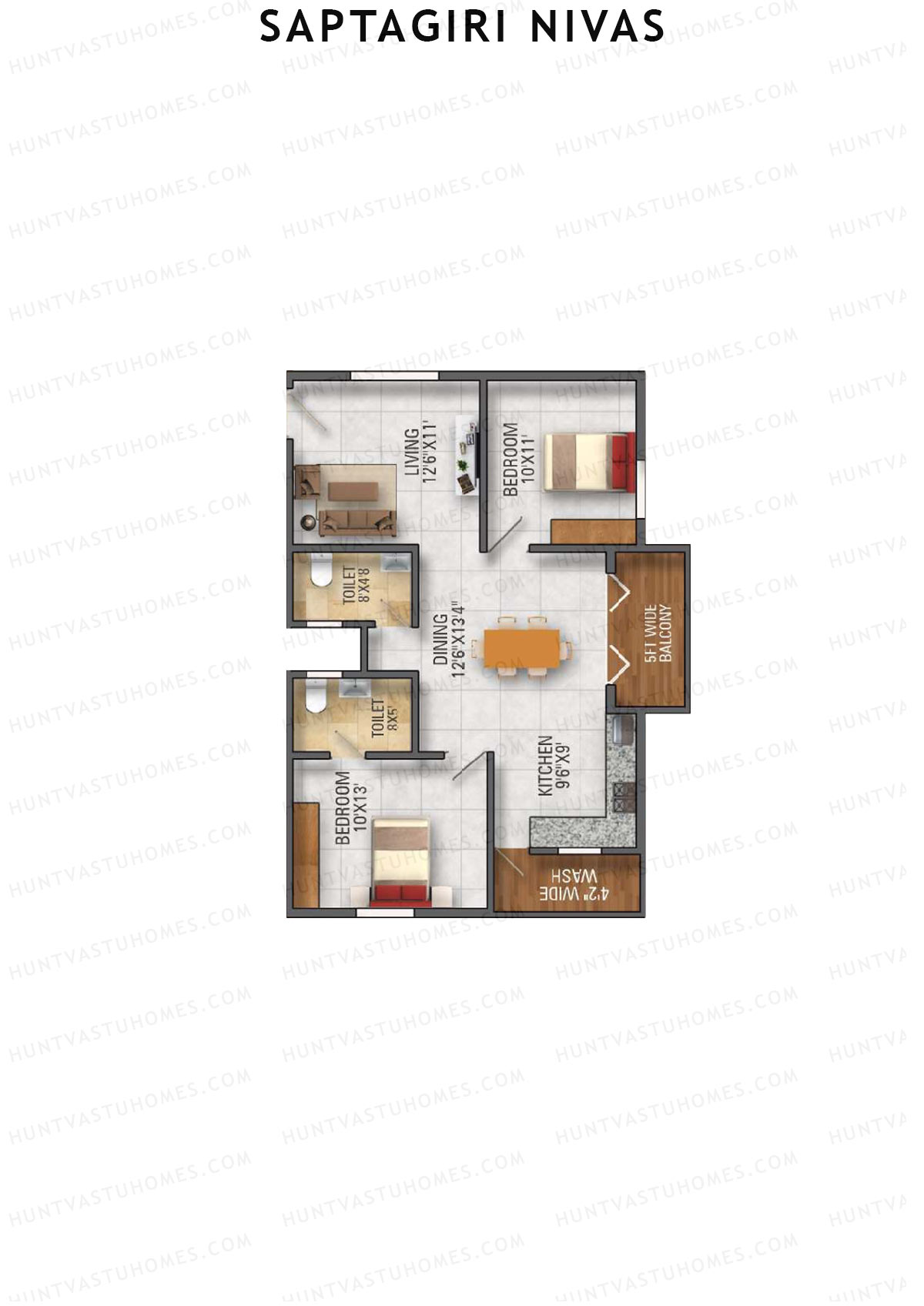 Saptagiri Nivas Block A Unit 2 Floor Plan
