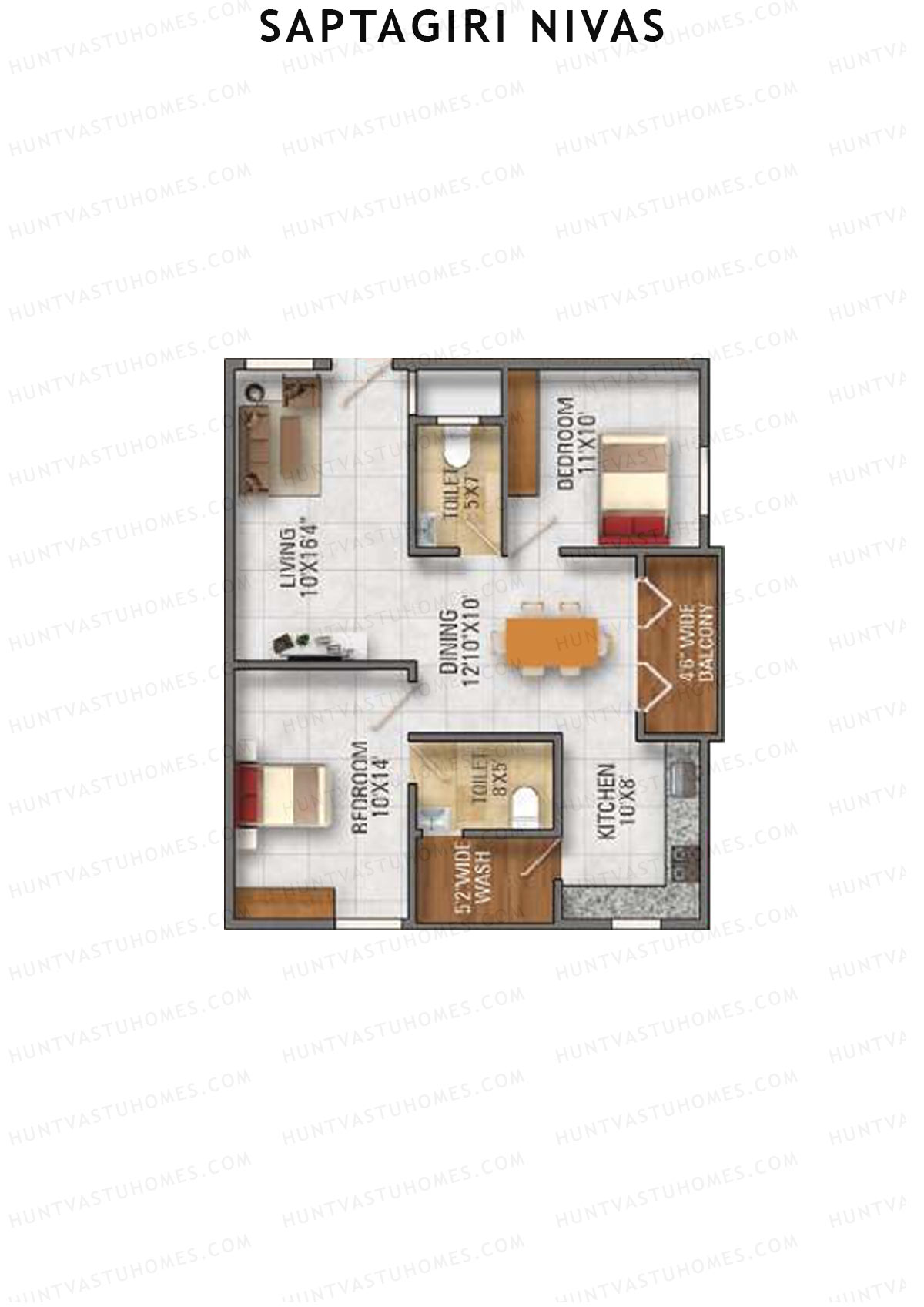Saptagiri Nivas Block A Unit 3 Floor Plan