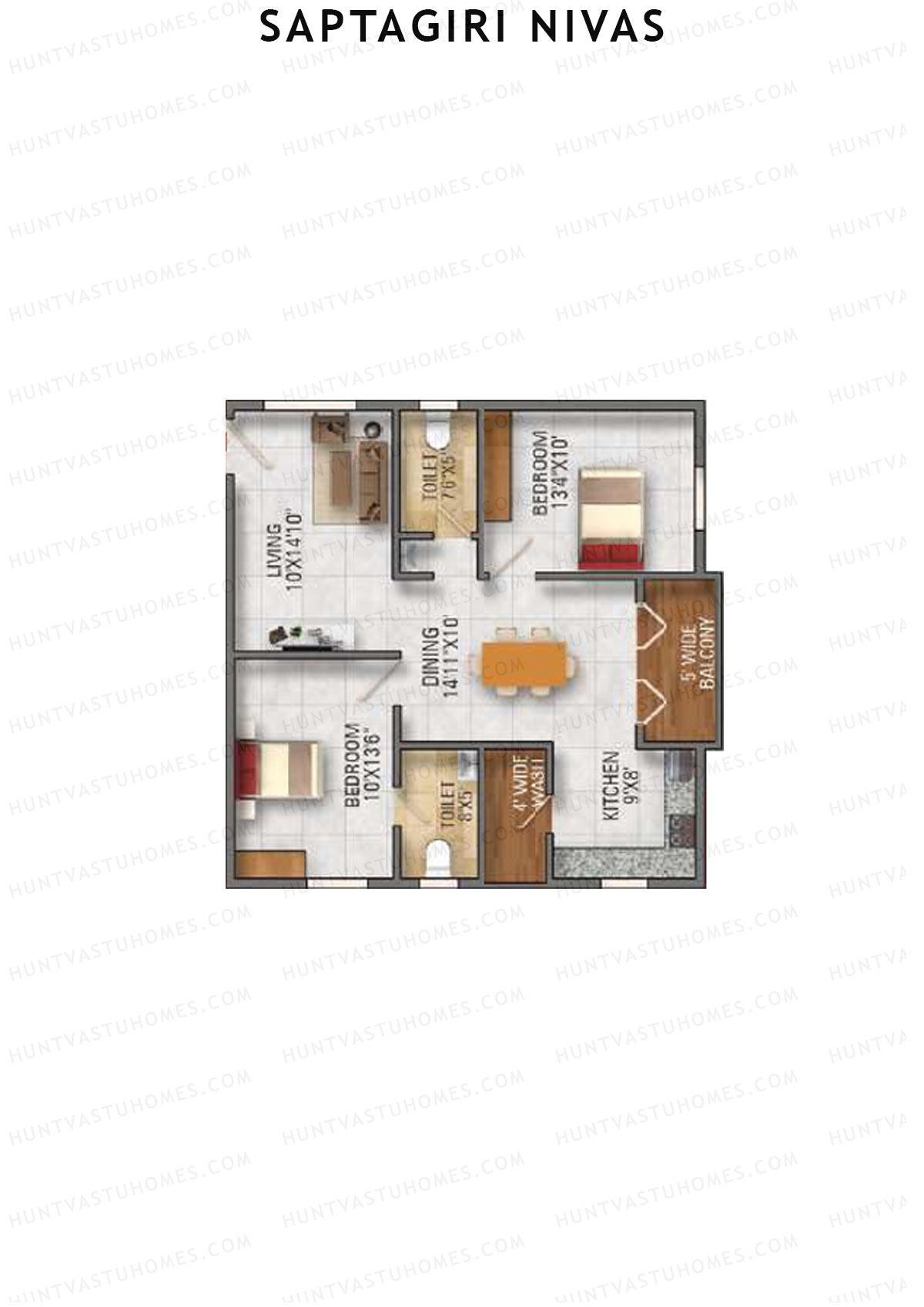 Saptagiri Nivas Block A Unit 4 Floor Plan