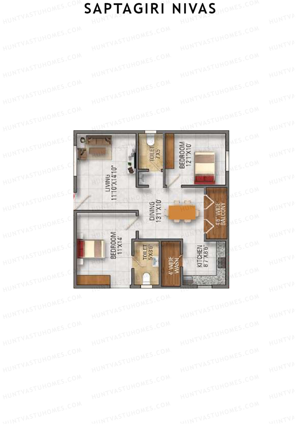 Saptagiri Nivas Block A Unit 5 Floor Plan