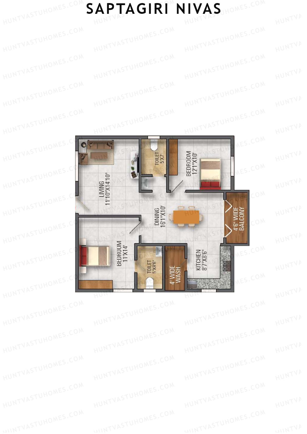 Saptagiri Nivas Block A Unit 5 Floor Plan