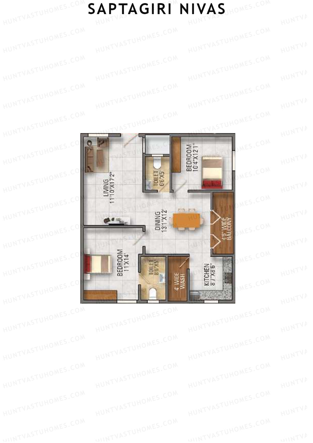 Saptagiri Nivas Block A Unit 6 Floor Plan