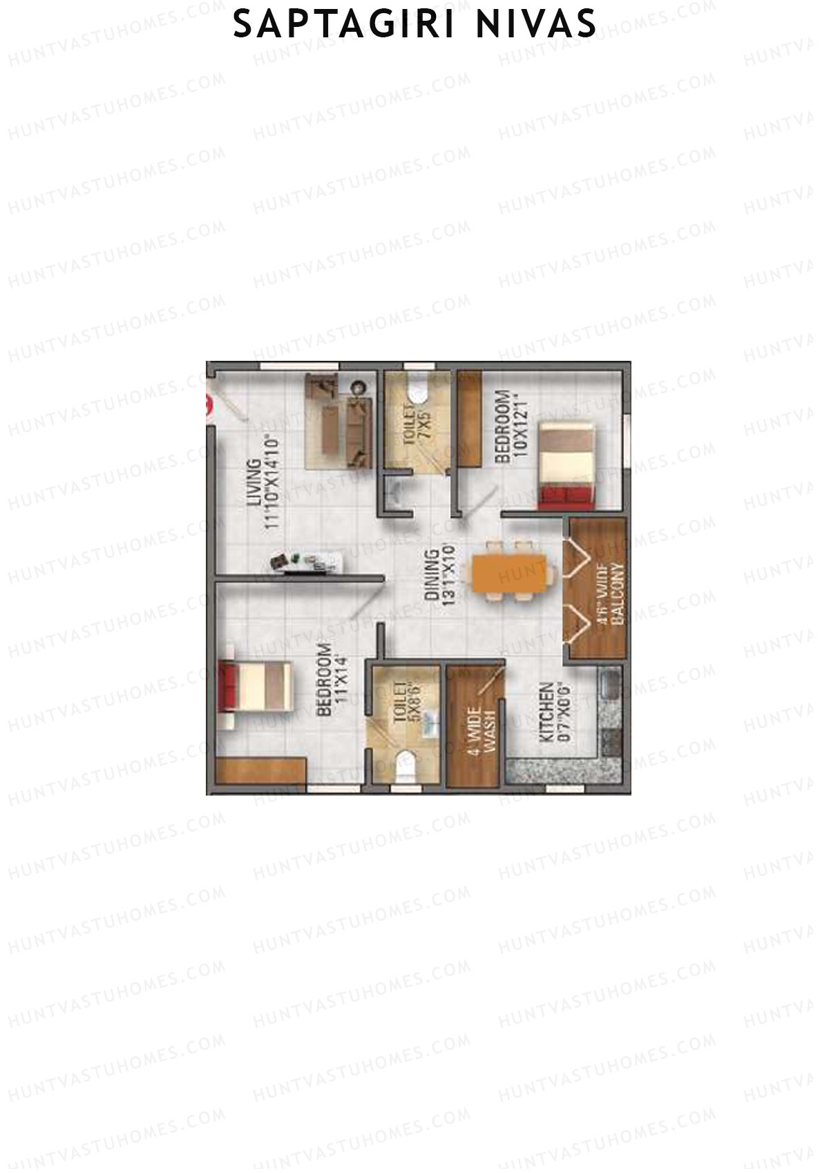 Saptagiri Nivas Block A Unit 7 Floor Plan
