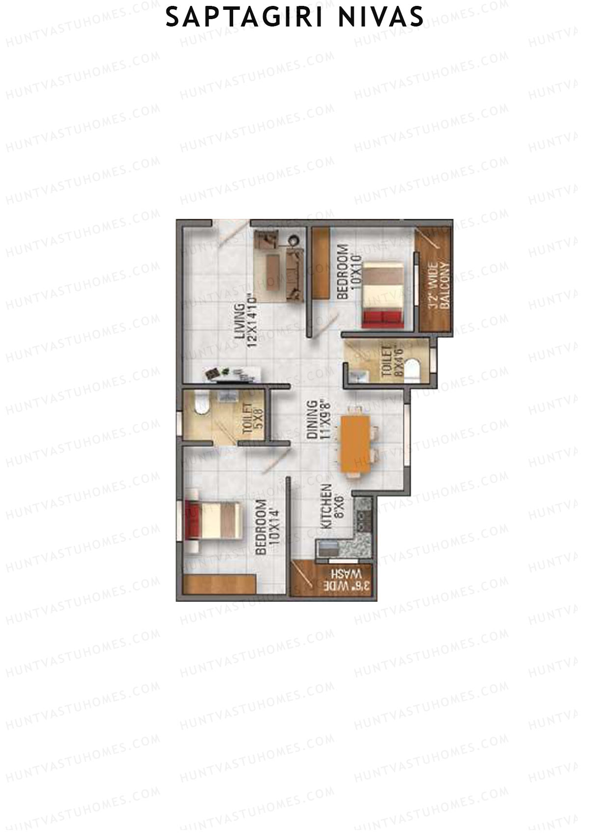 Saptagiri Nivas Block A Unit 9 Floor Plan