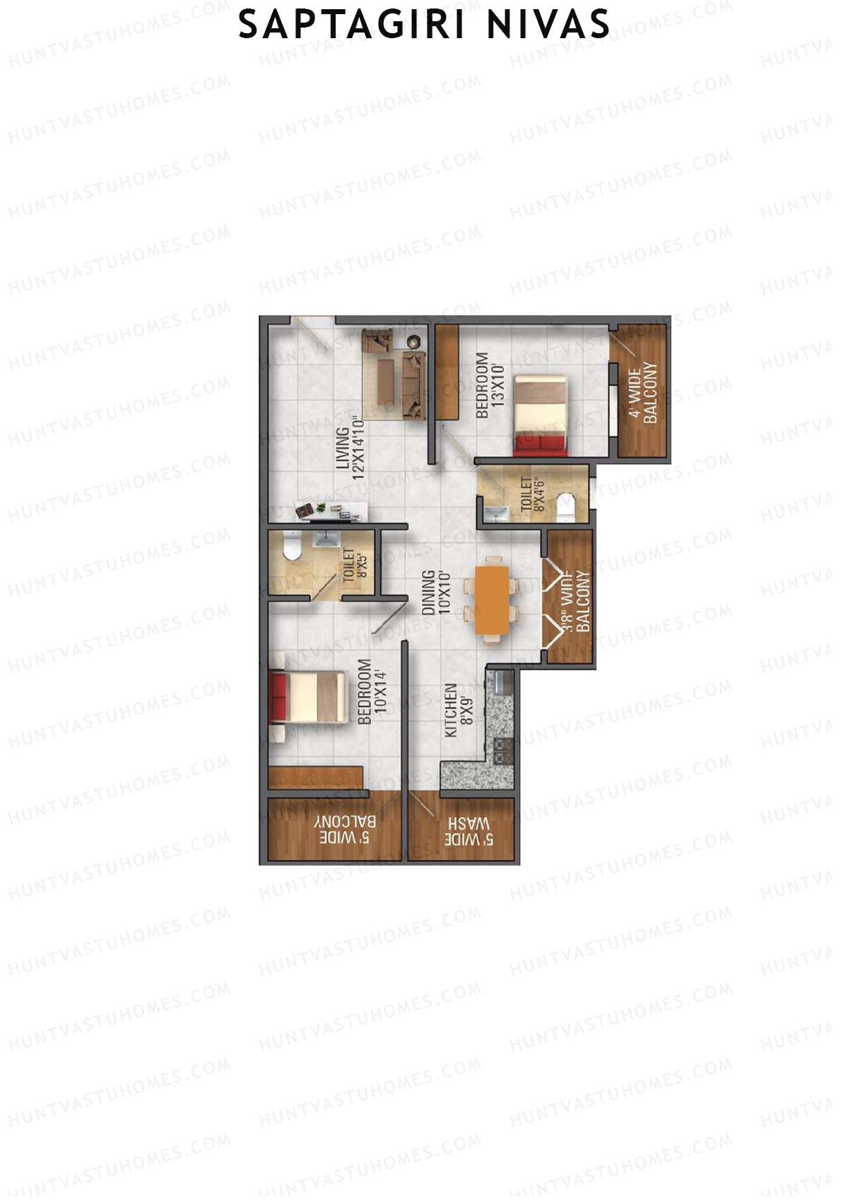Saptagiri Nivas Block A Unit 9 Floor Plan