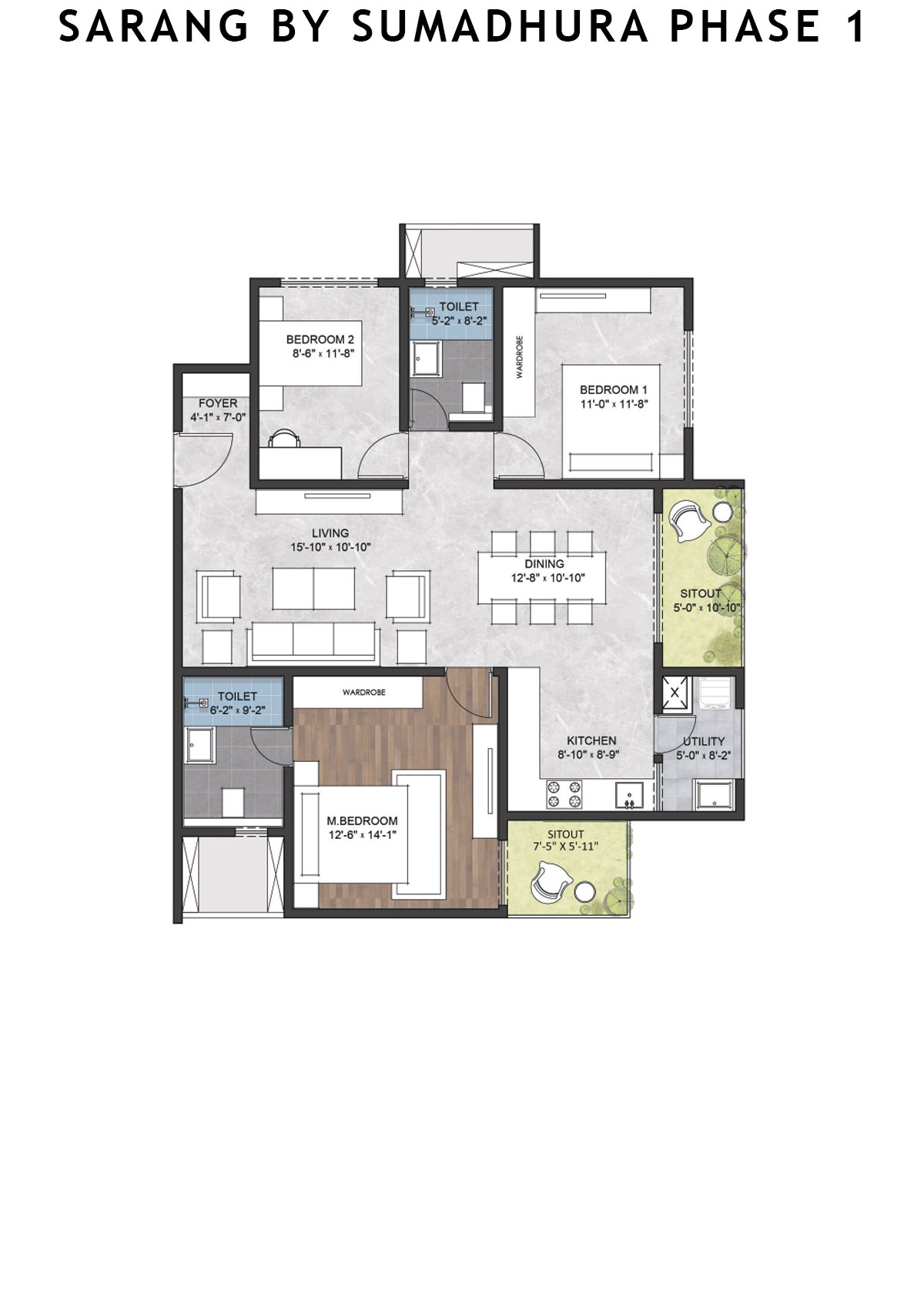 Sarang by Sumadhura WING A Unit 5 Floor Plan
