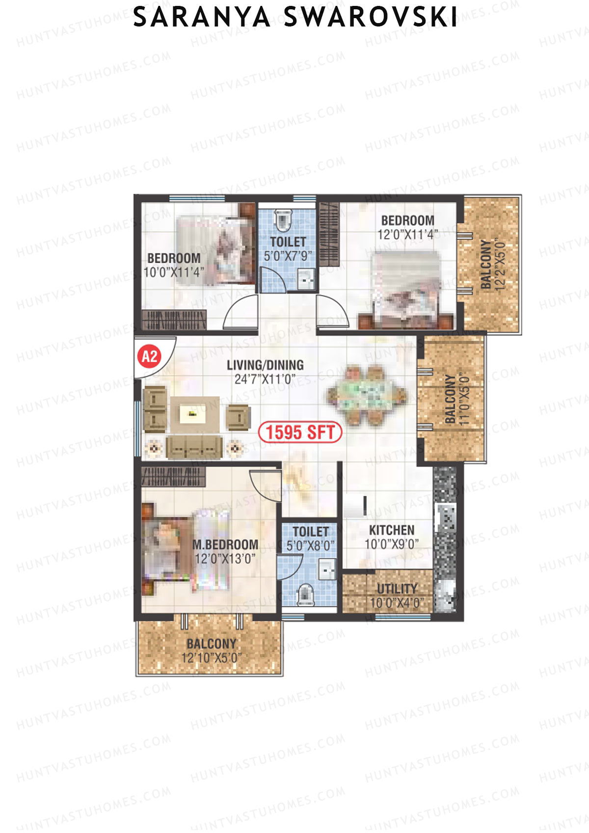 Saranya Swarovski Block A Unit A2 Floor Plan