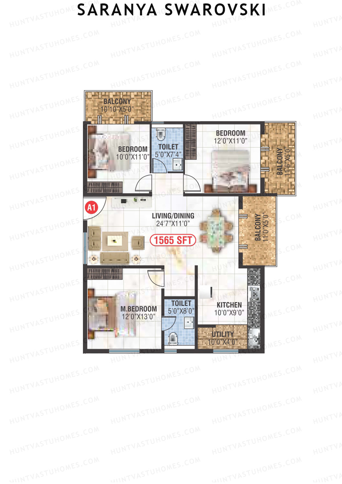 Saranya Swarovski Block B Unit B1 Floor Plan