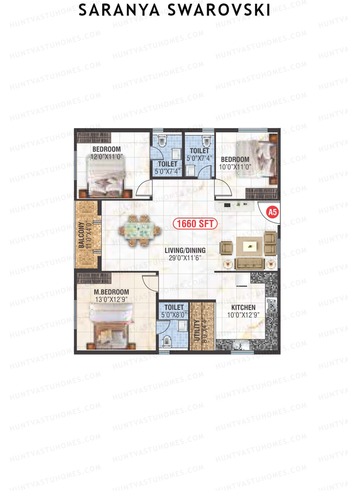 Saranya Swarovski Block B Unit B5 Floor Plan